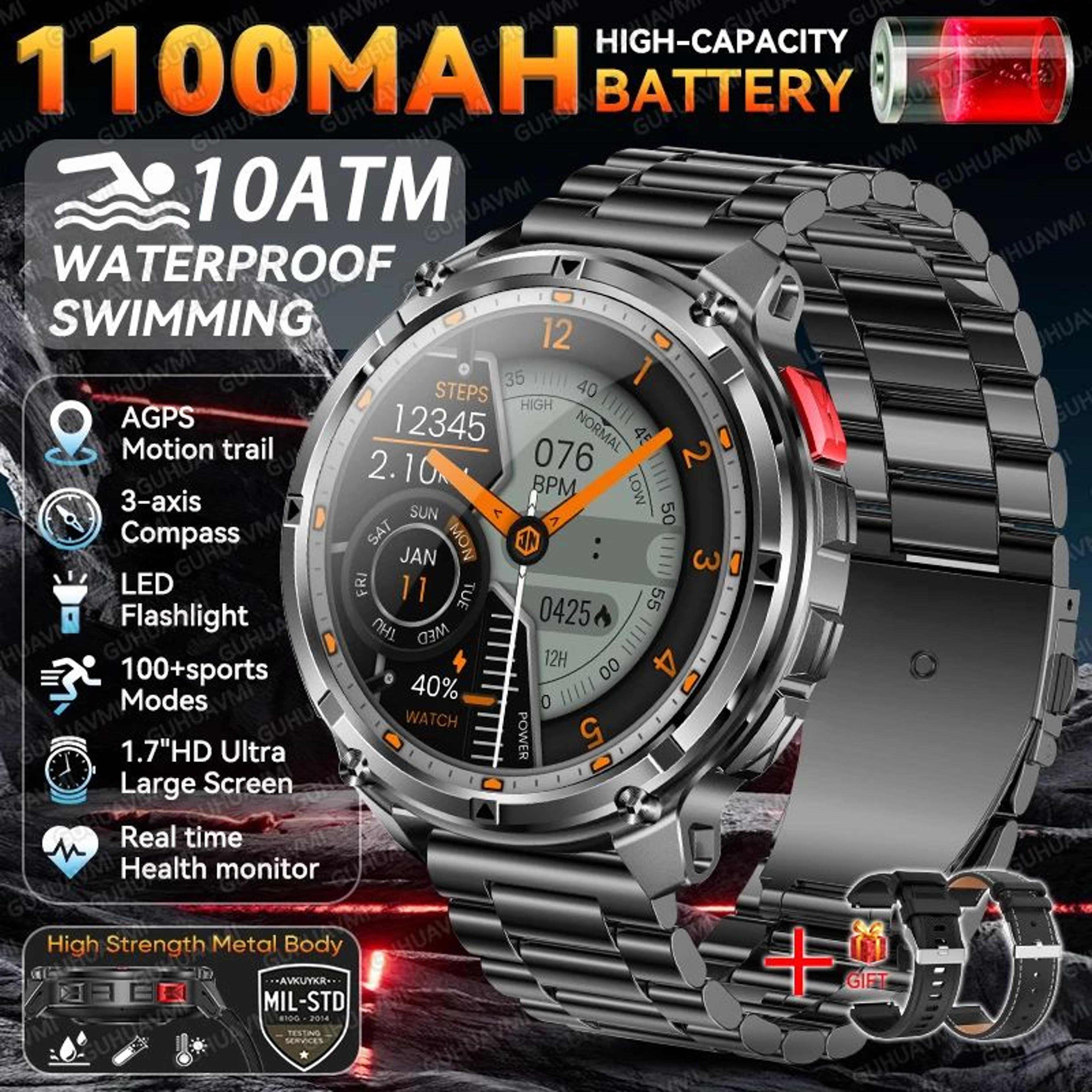 T Rex 3 Pro GPS Smartwatch With 1100mAh Battery 18