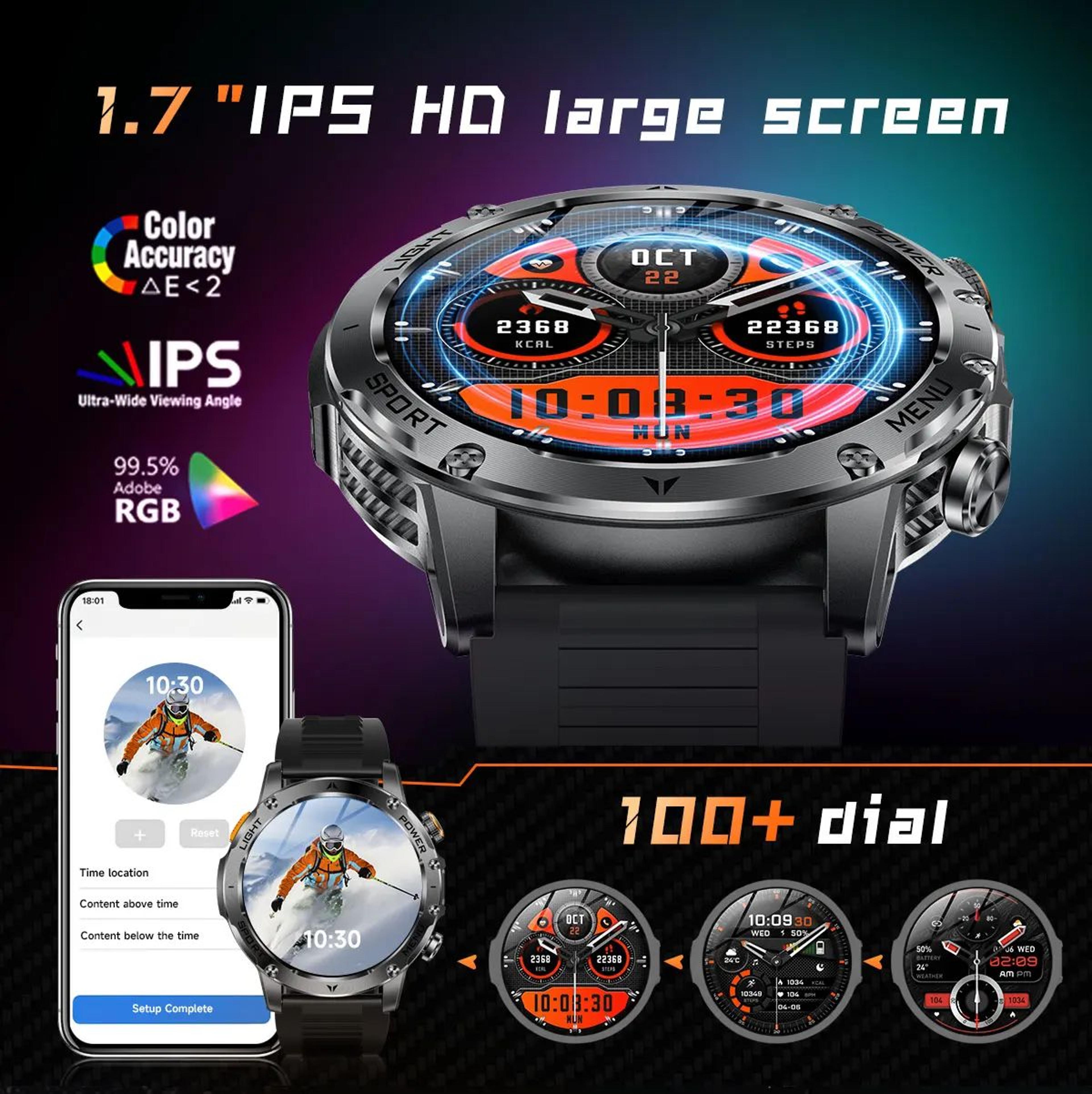 17 Inch AMOLED GPS Smartwatch With NFC Call 8
