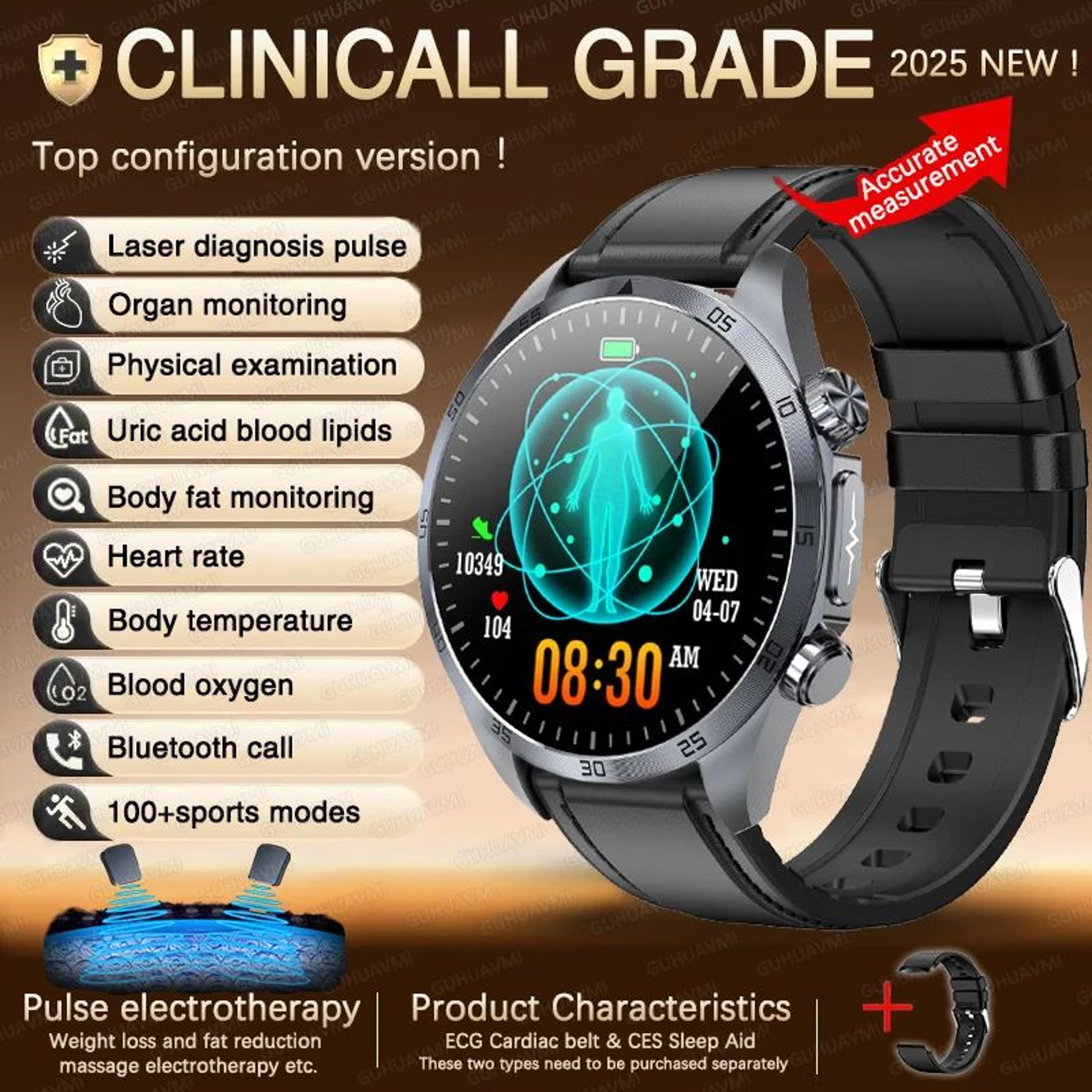 ECG PPG AI Health Smartwatch With Lipid And Uric Monitor 16