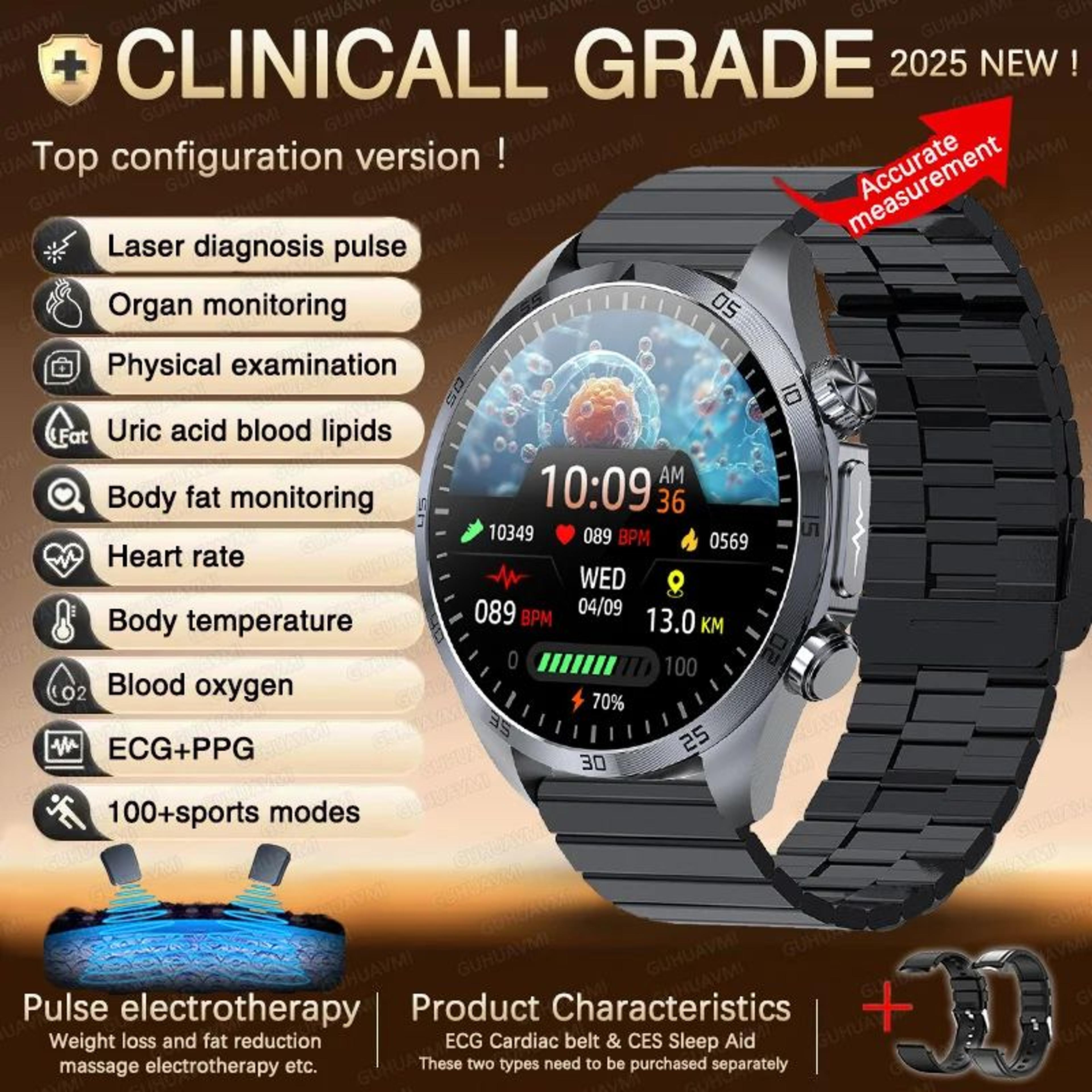 ECG PPG AI Health Smartwatch With Lipid And Uric Monitor 20
