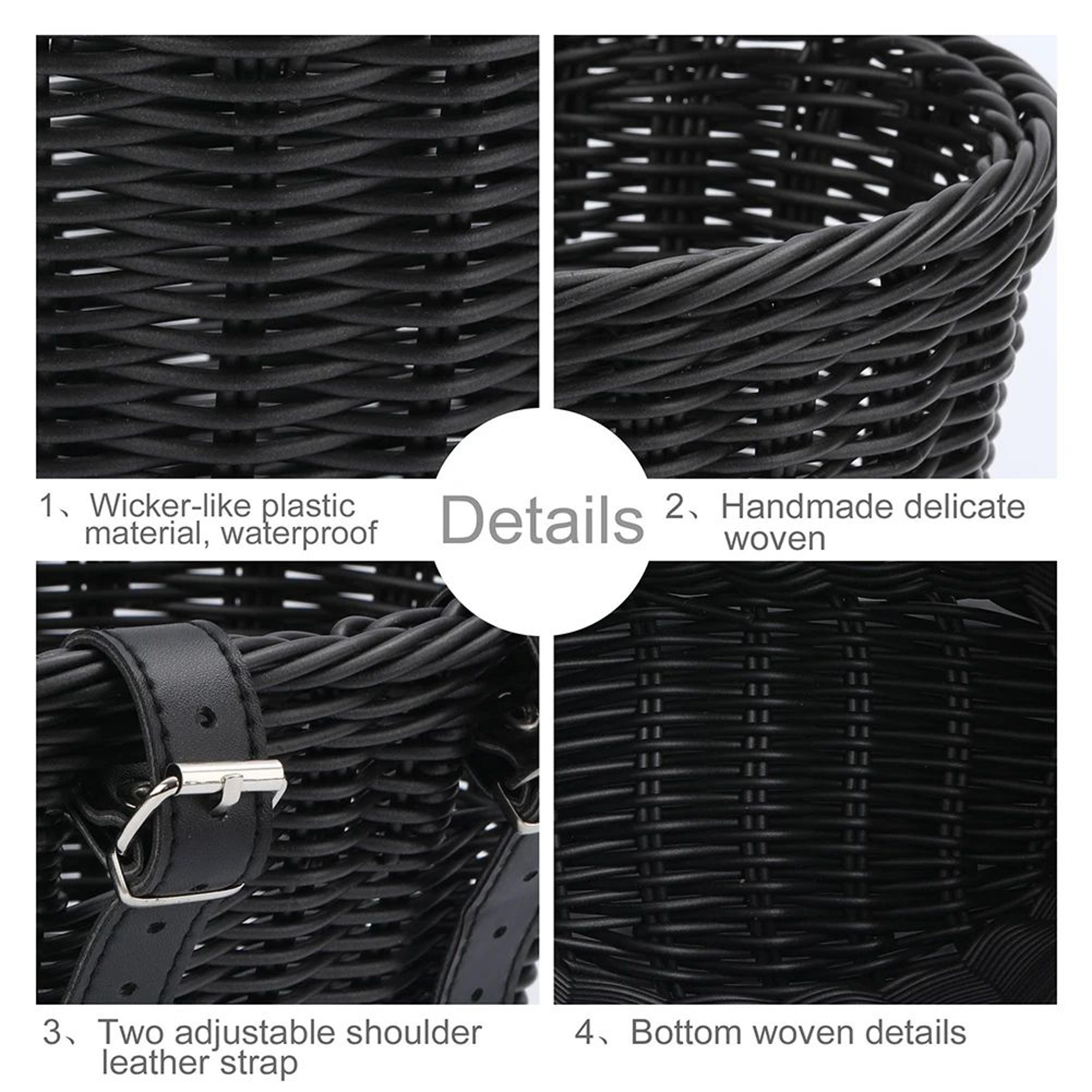 Adjustable Woven Bicycle Front Basket Handlebar Carrier 5