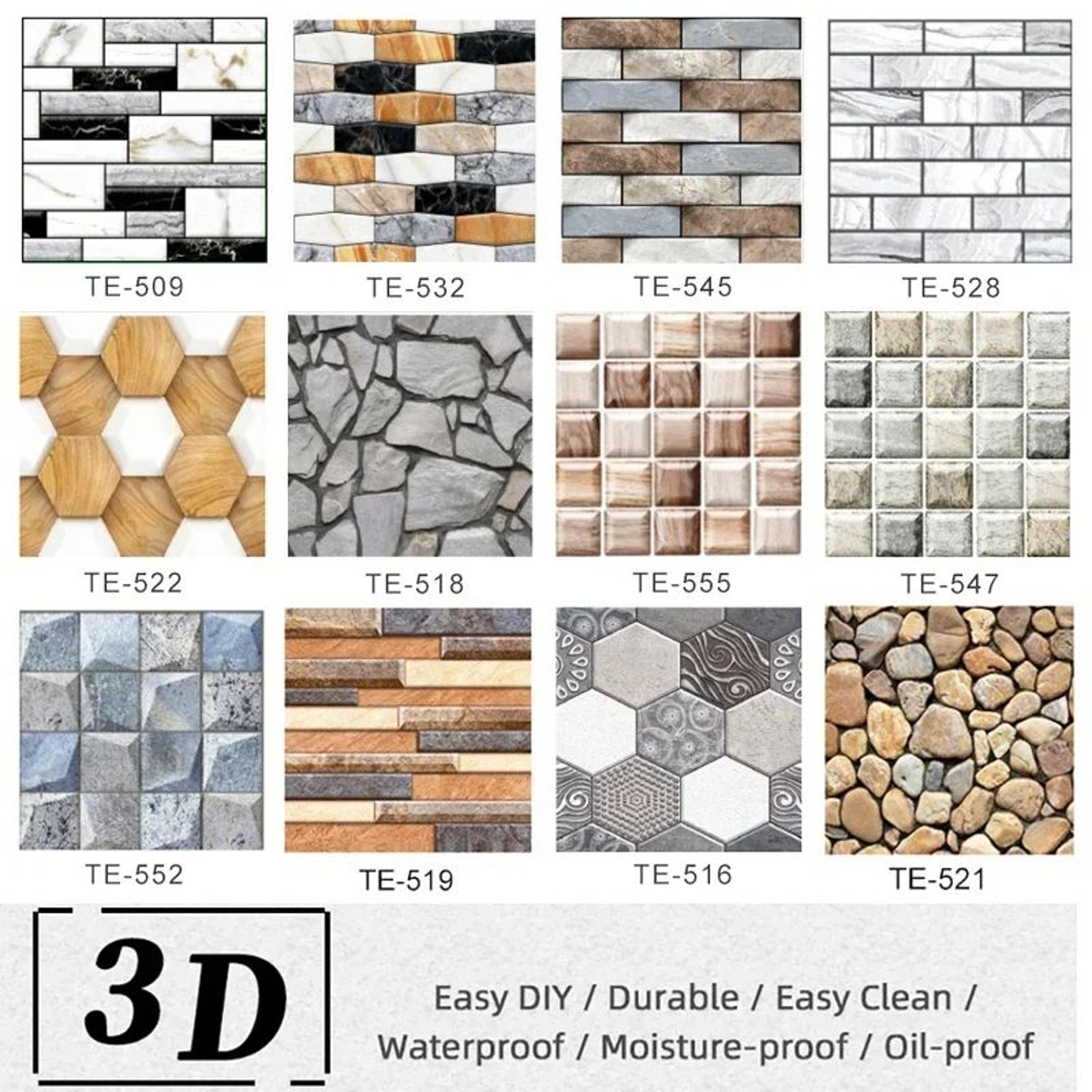 3D Brick Wall Sticker Waterproof PVC Set 0