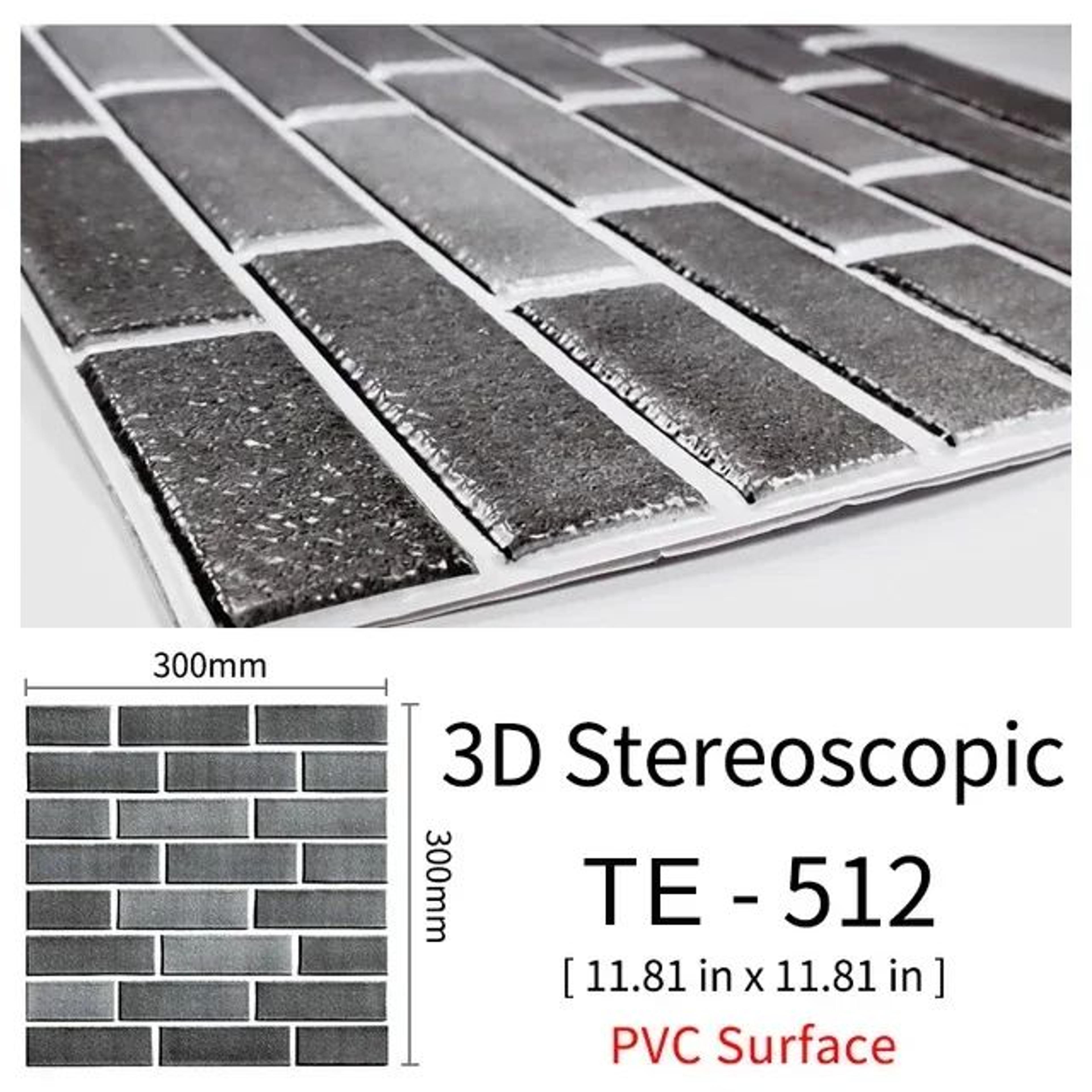 3D Brick Wall Sticker Waterproof PVC Set 7