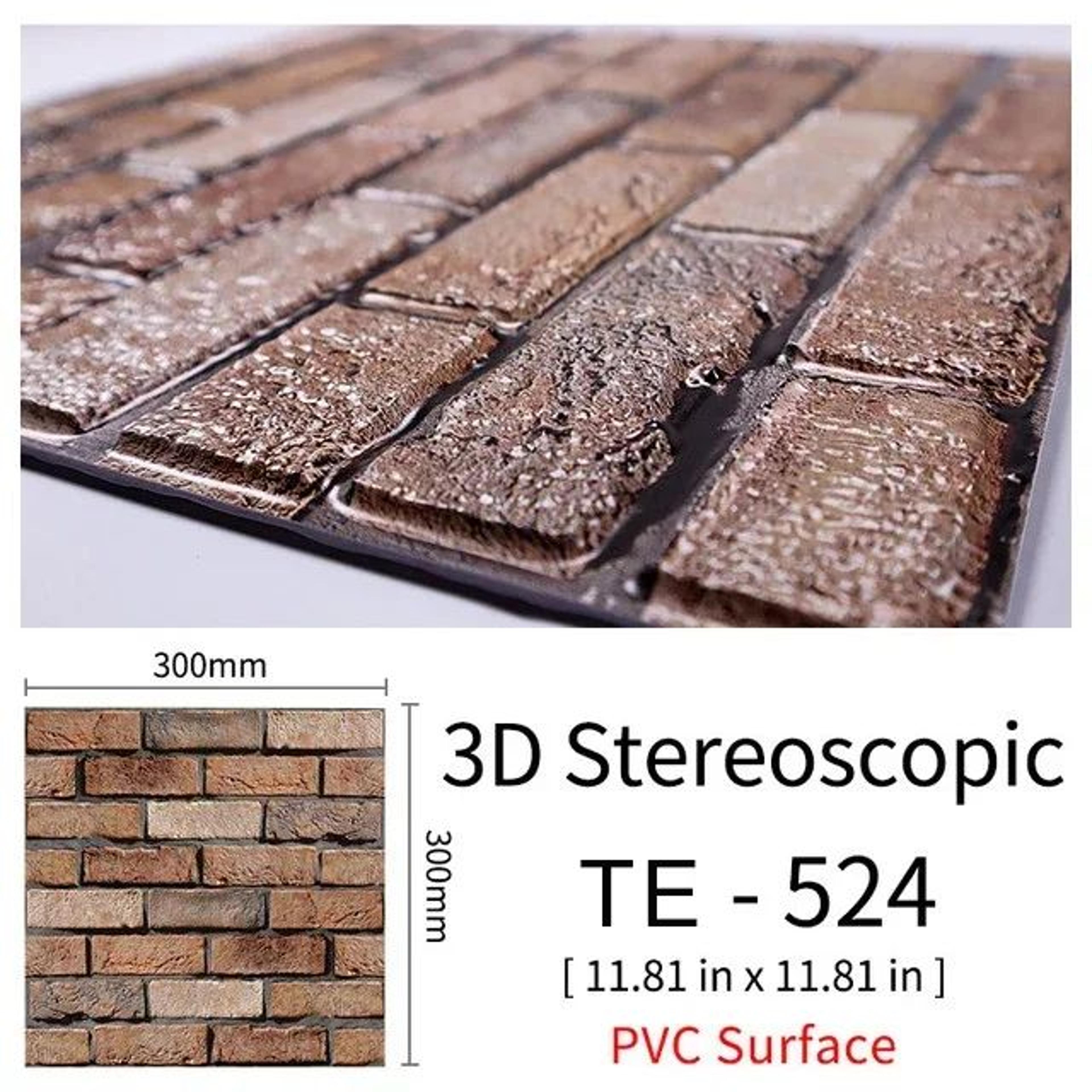3D Brick Wall Sticker Waterproof PVC Set 15