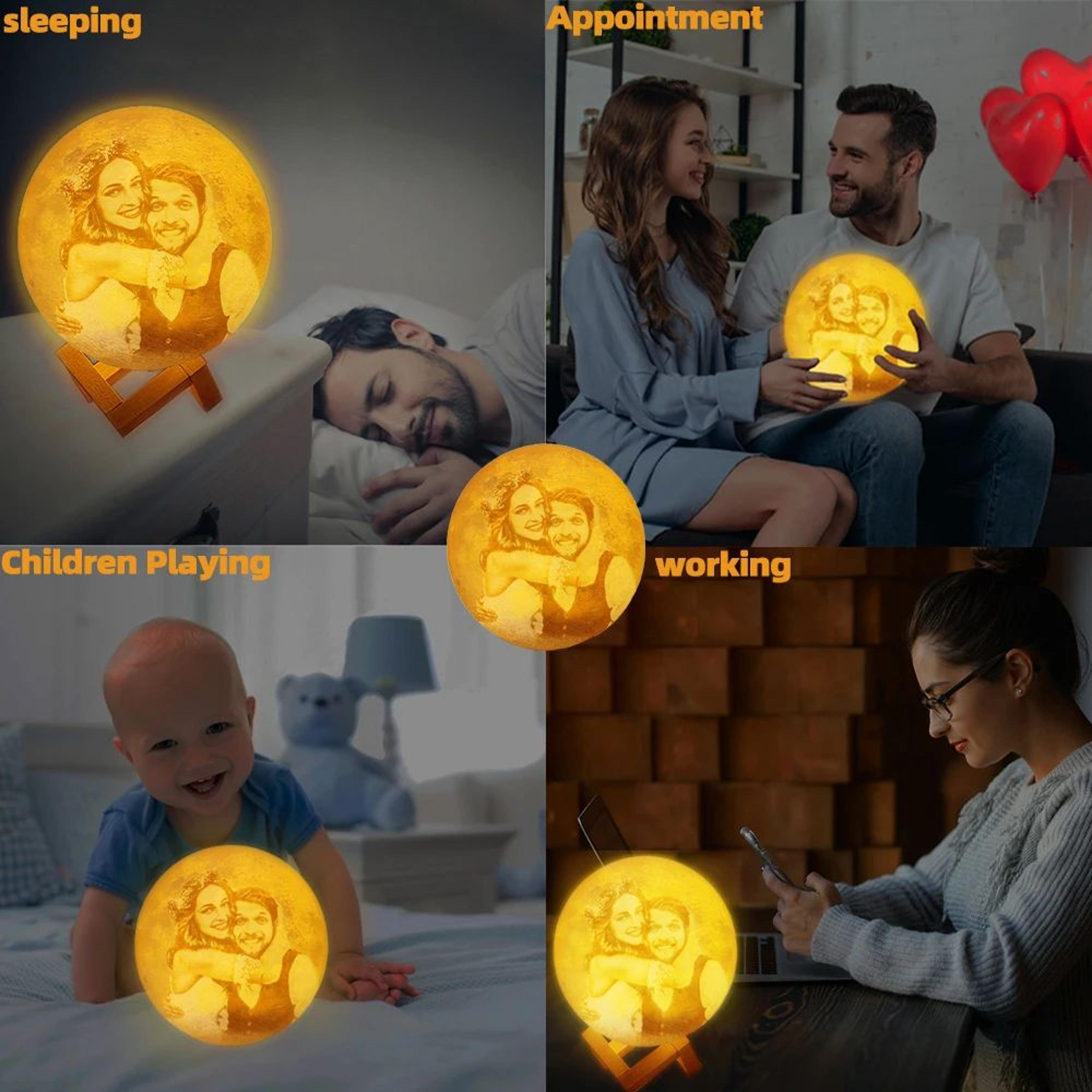 Personalized 3D Moon Lamp Custom Photo Light 3