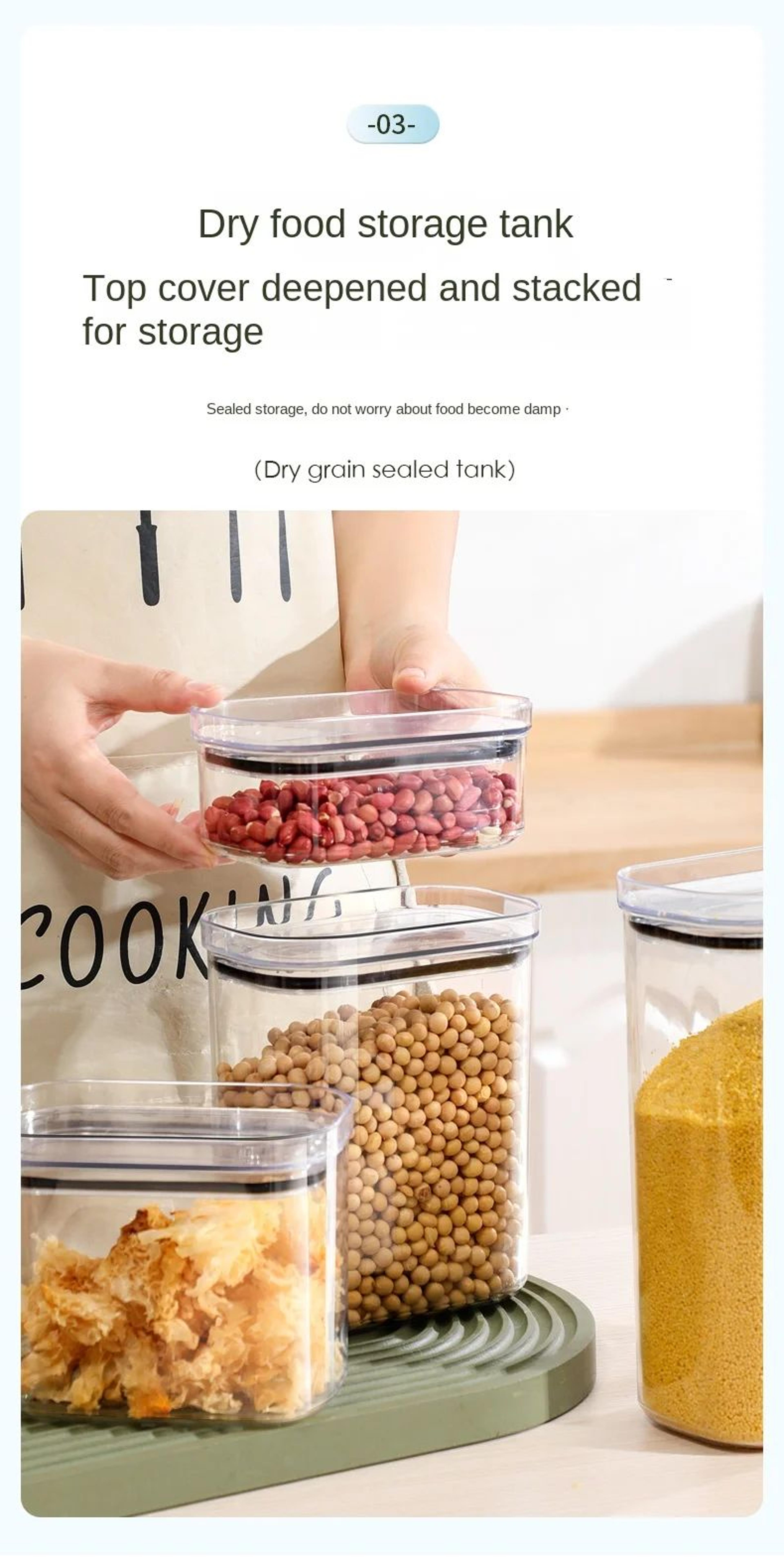 4pcs Airtight Grain Storage Containers Set 7
