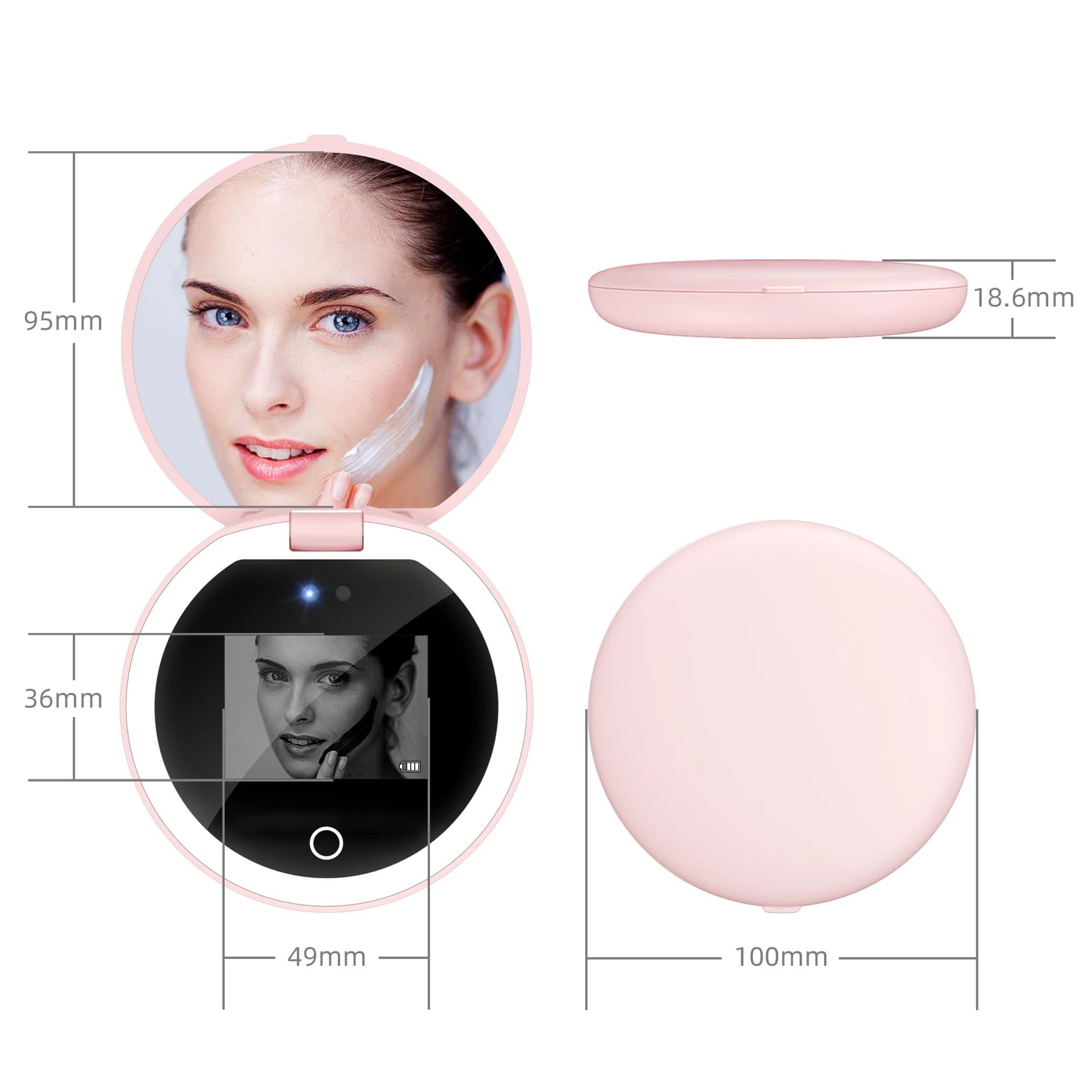 Smart UV Sunscreen Makeup Mirror With LED Detection 6