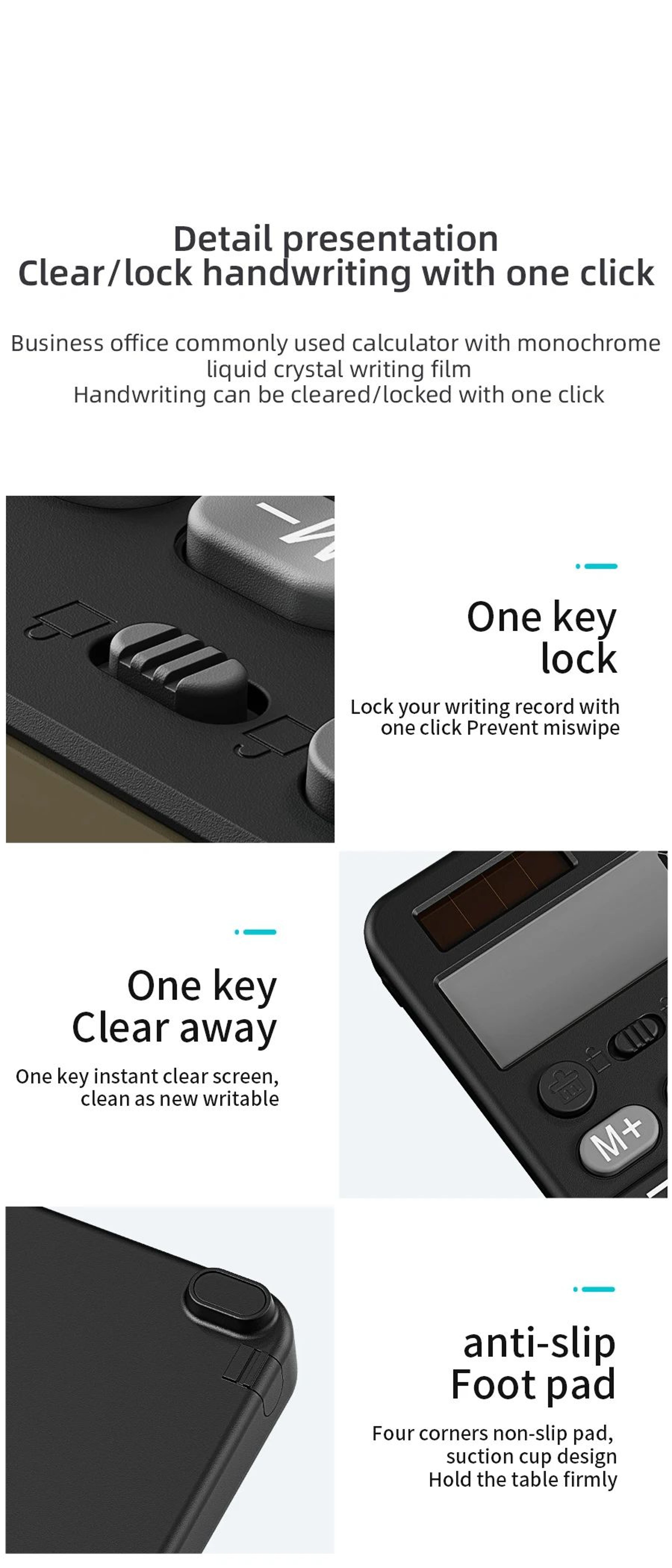 Calculator Writing Tablet With Stylus Foldable Design 15