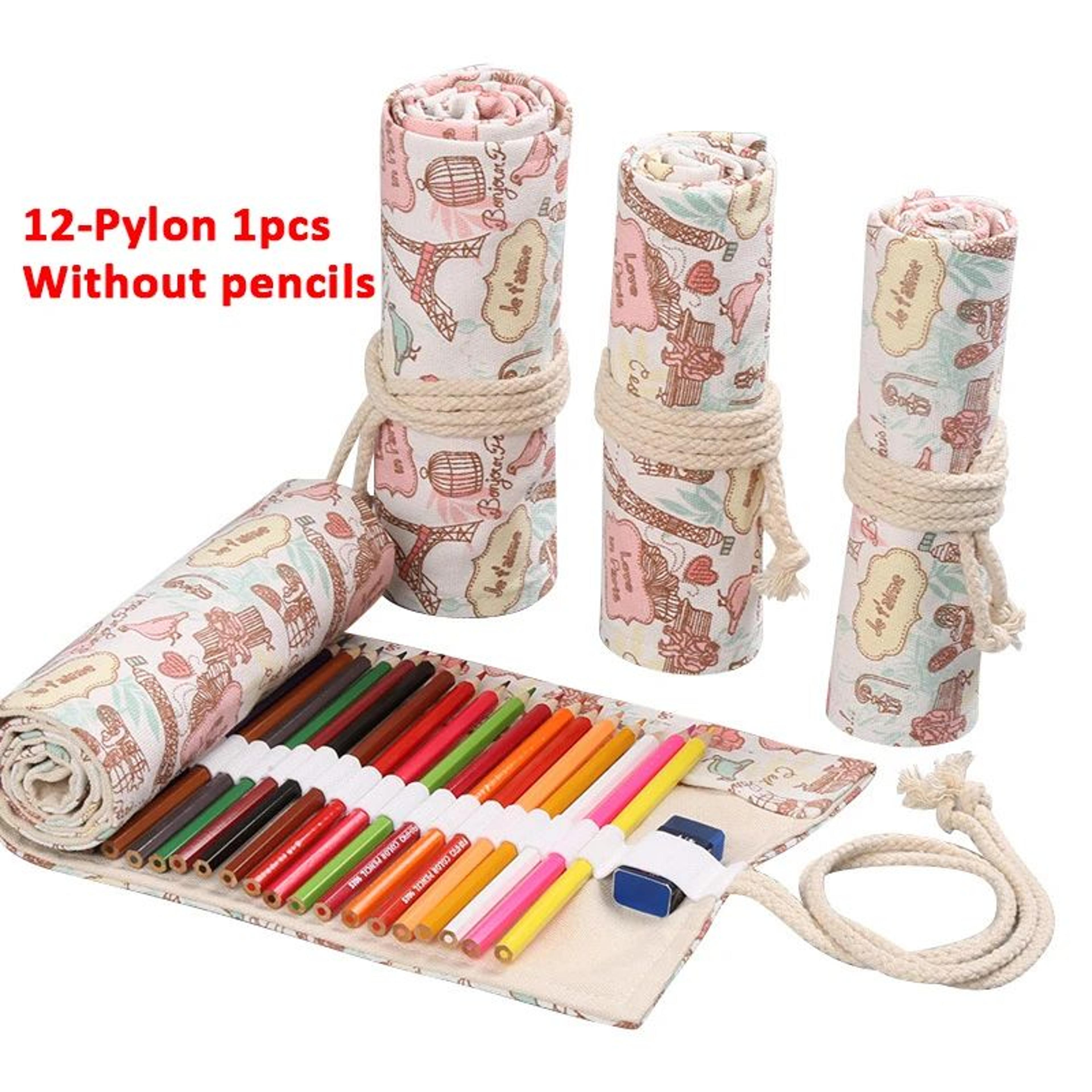 Canvas Roll Up Pencil Case With 12 Slots 15