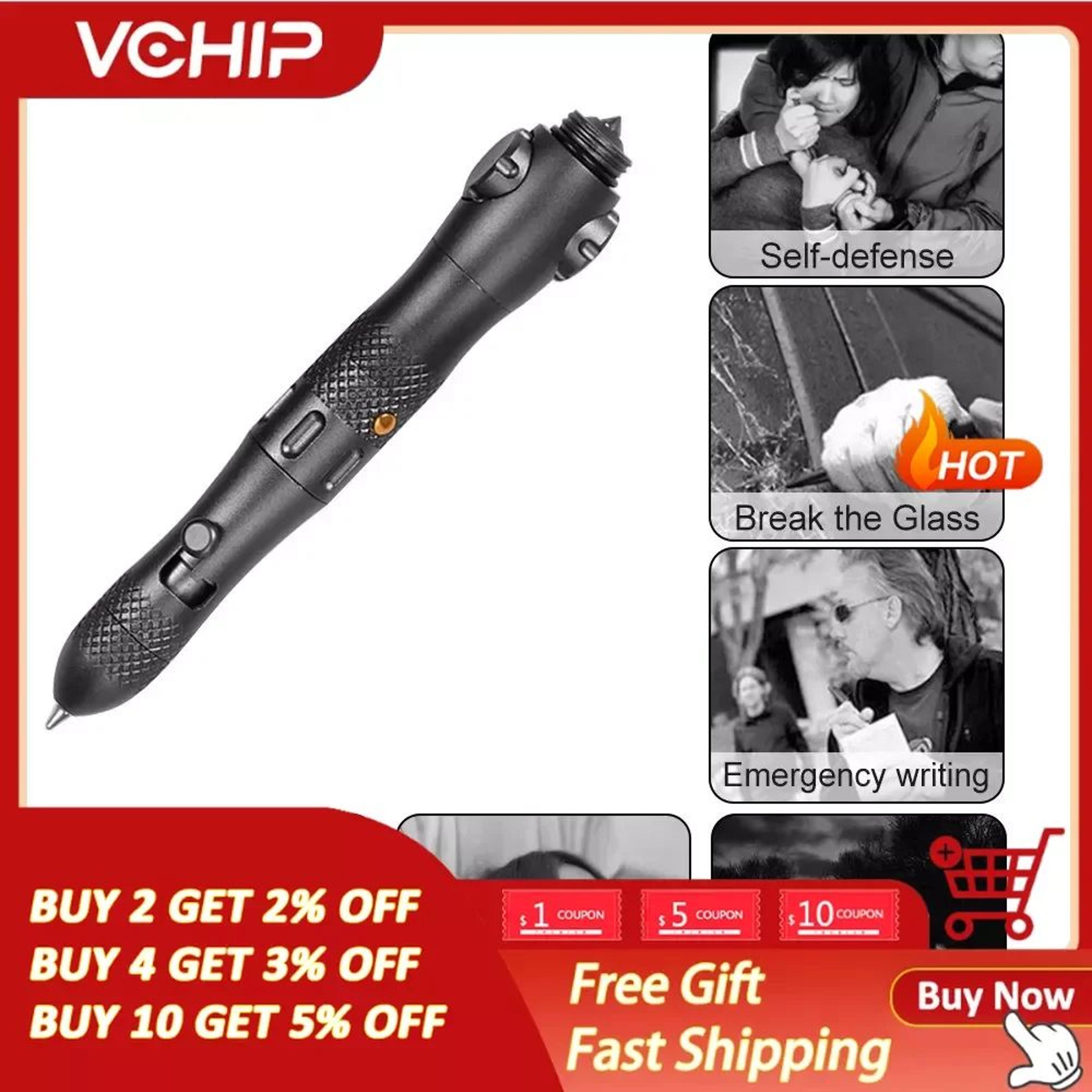 multifunction tactical pen with light and spinner