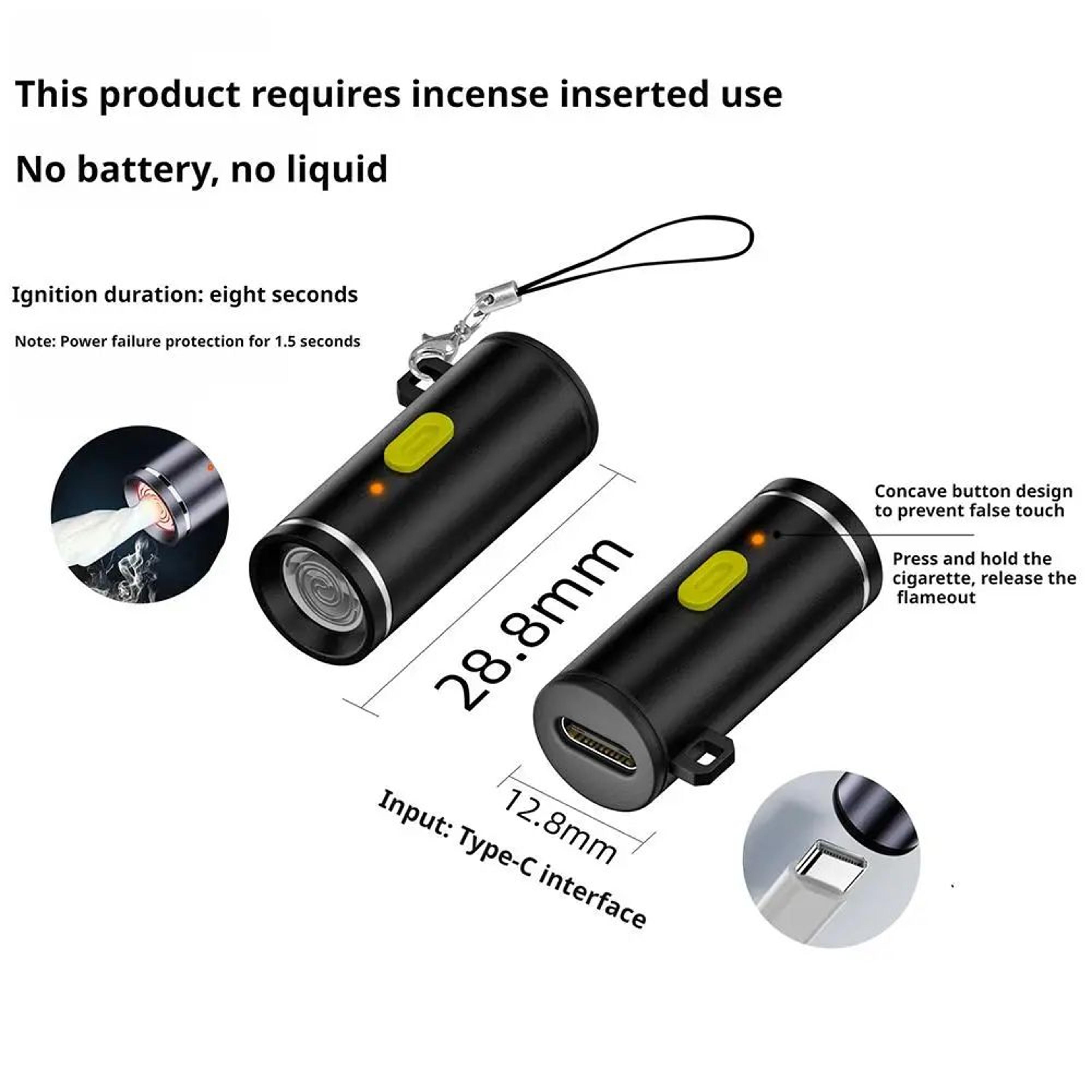 Mini Type C Electric Lighter Portable Keychain 8