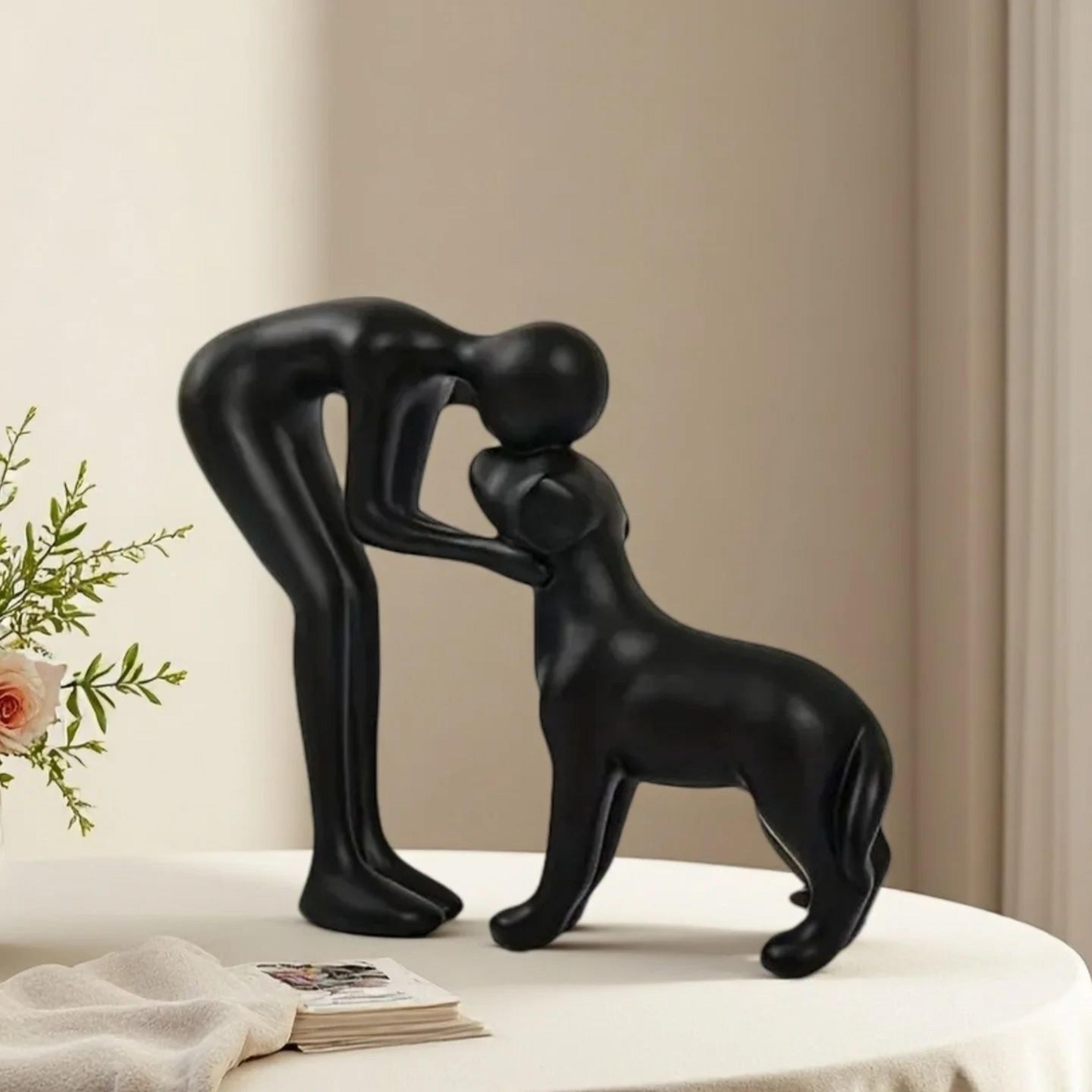 Elegant Dog And Owner Statue Decor 5