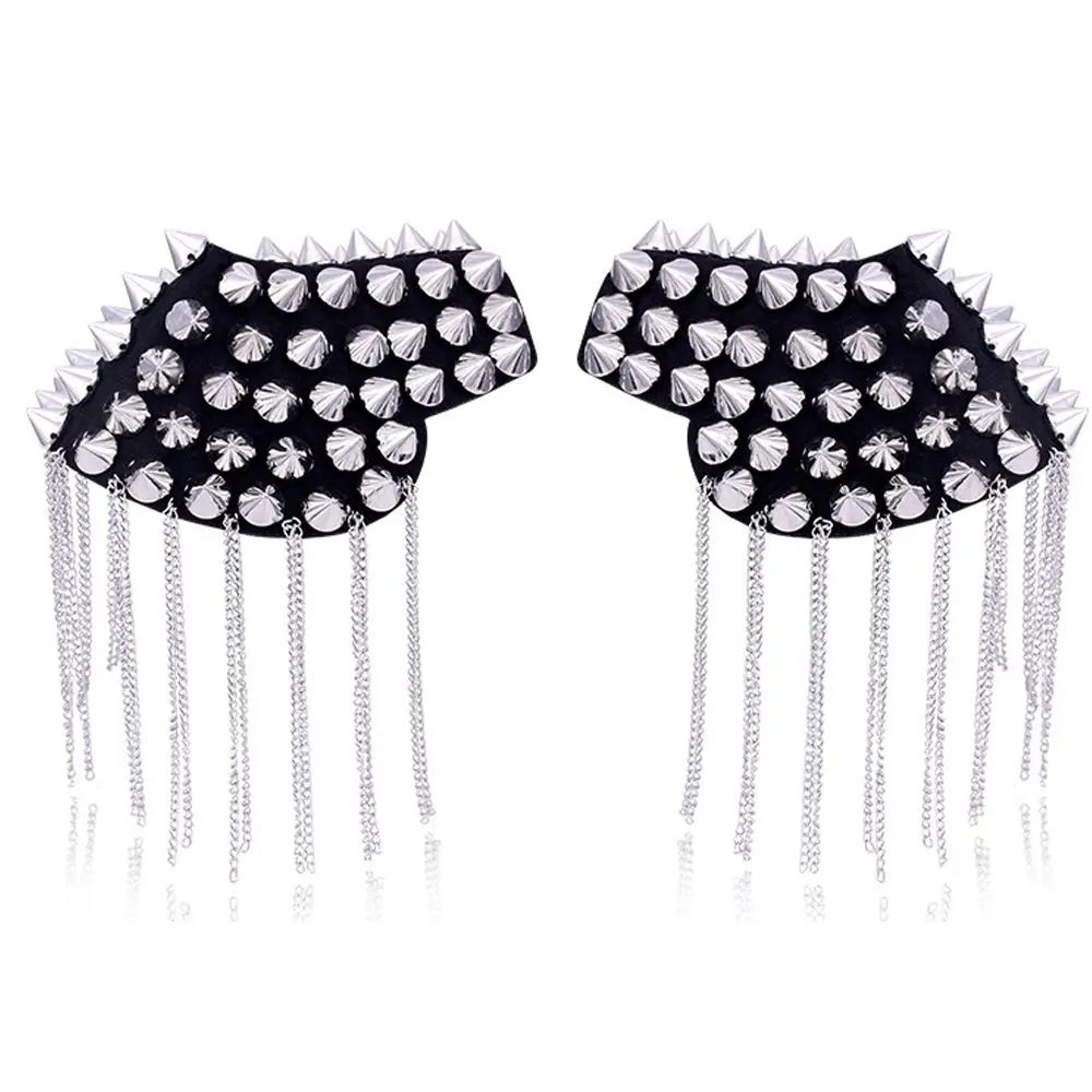 Punk Chain Tassel Shoulder Brooch Epaulet 22