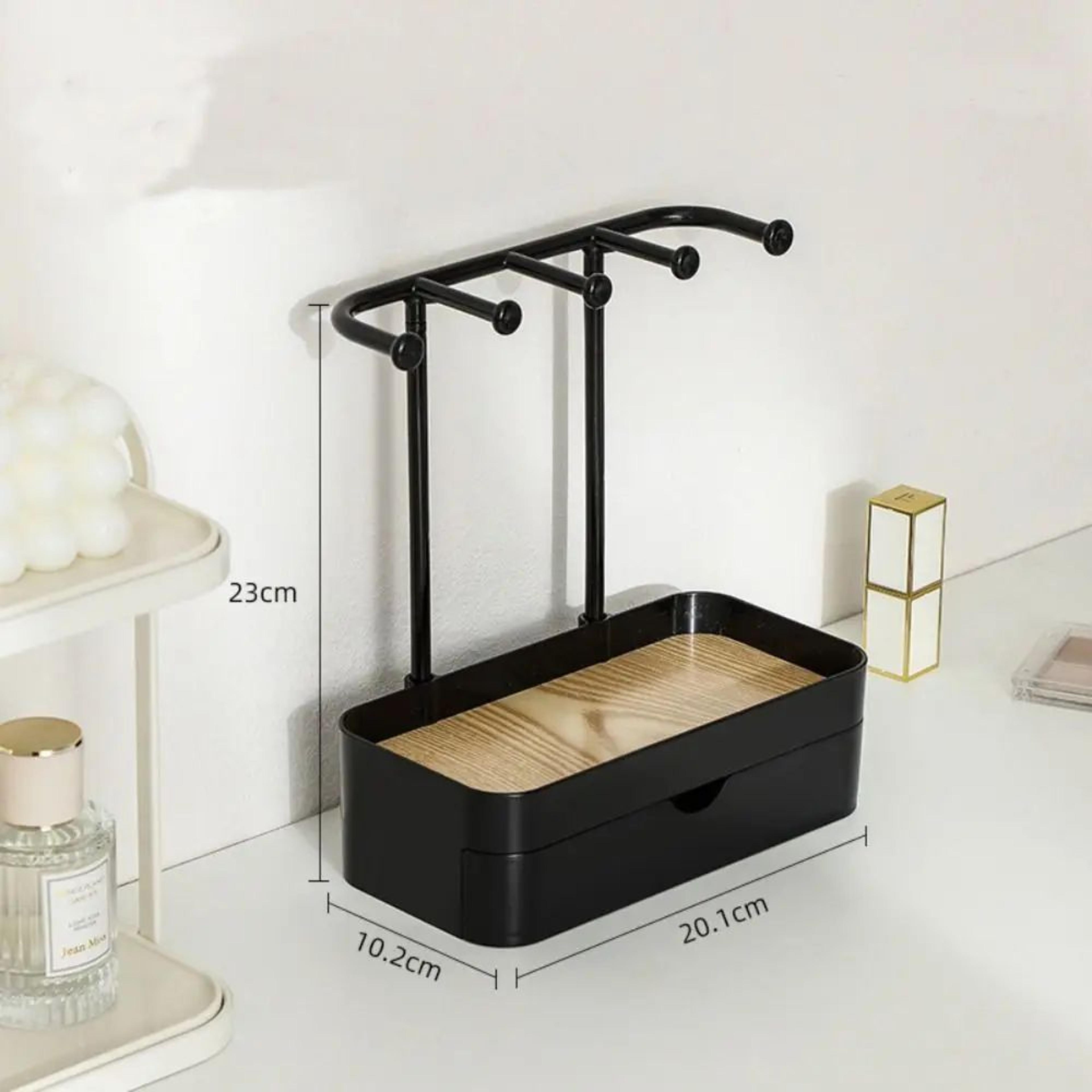Wooden Jewelry Display Rack With Drawer Organizer 14