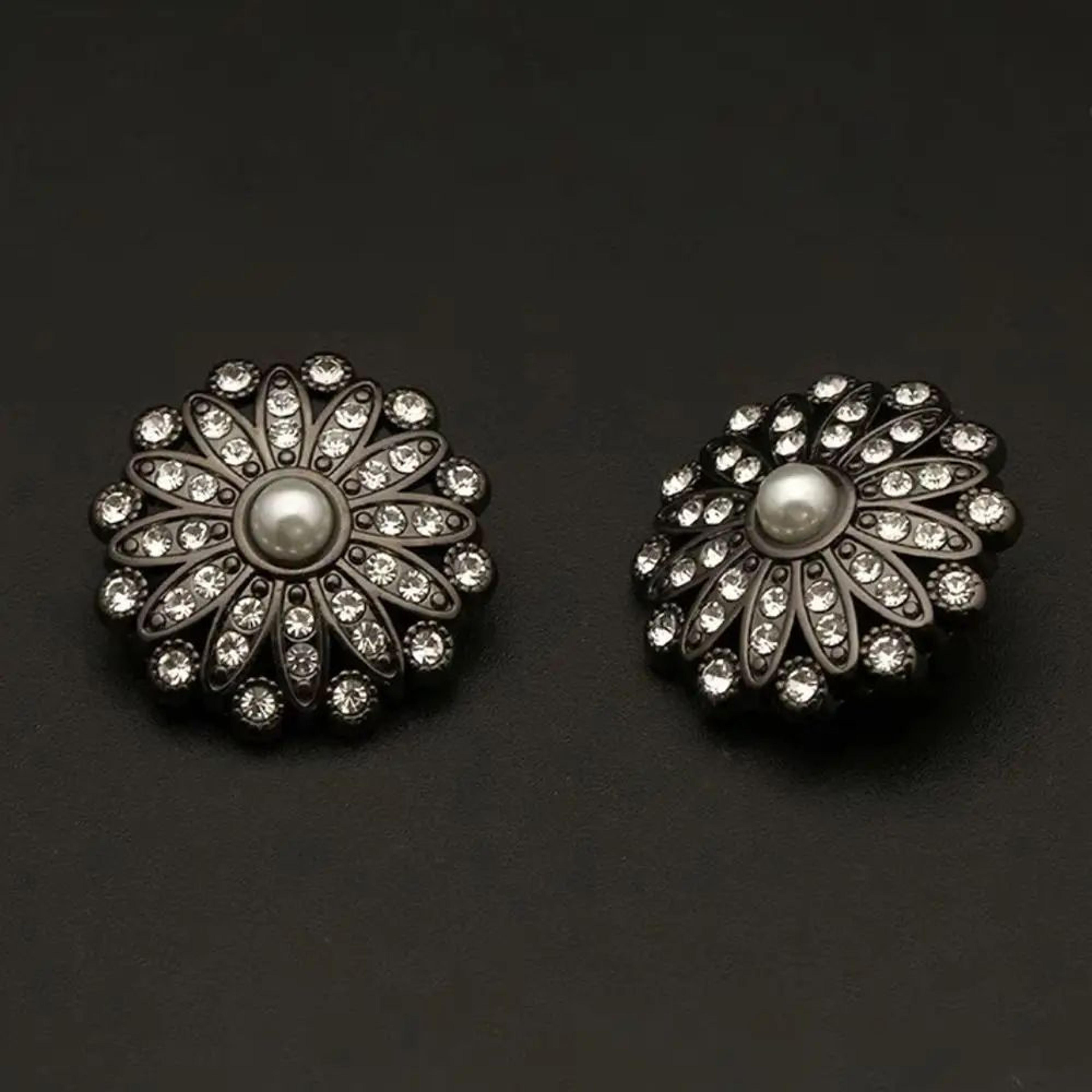 Retro Pearl Diamond Metal Sewing Buttons Set 3