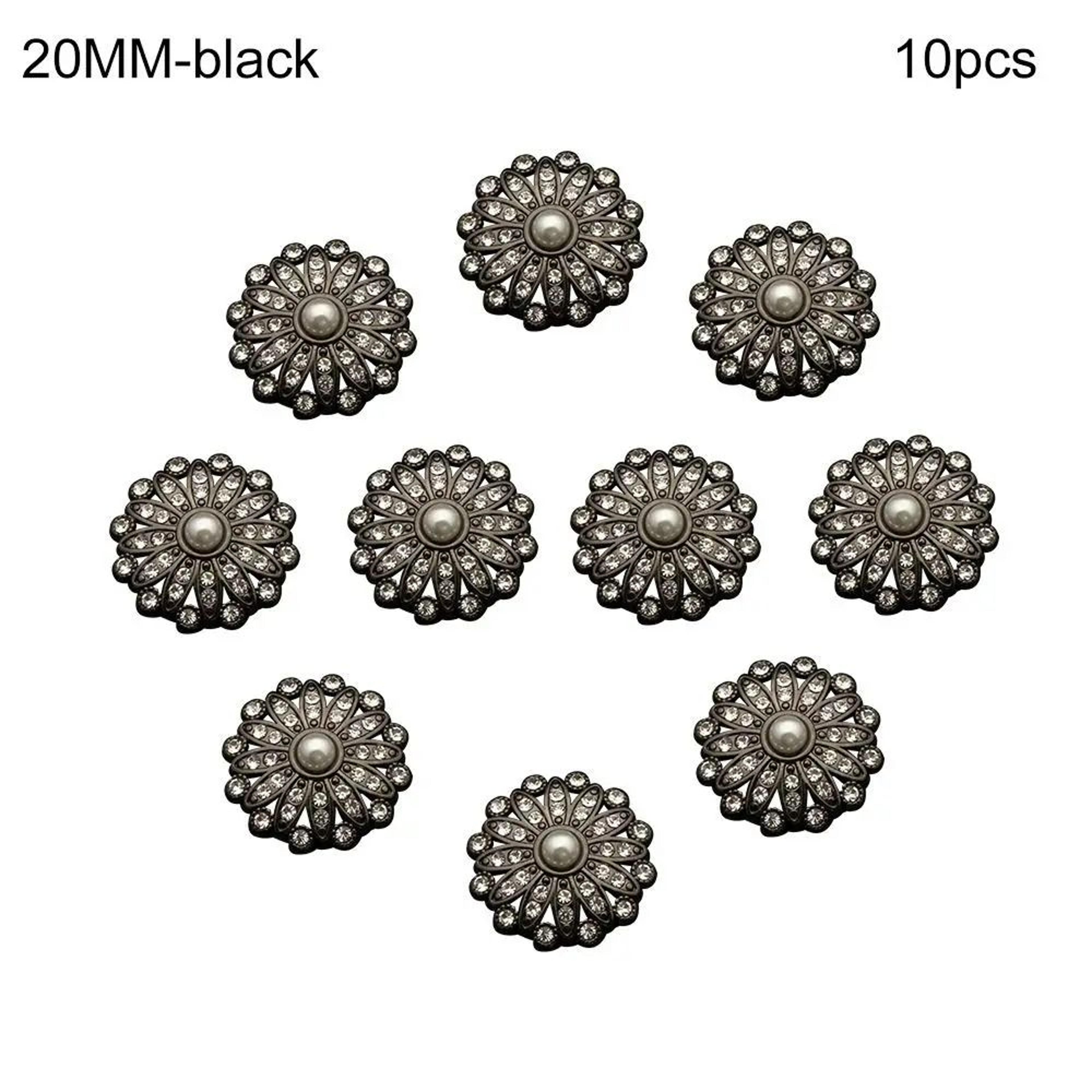 Retro Pearl Diamond Metal Sewing Buttons Set 17