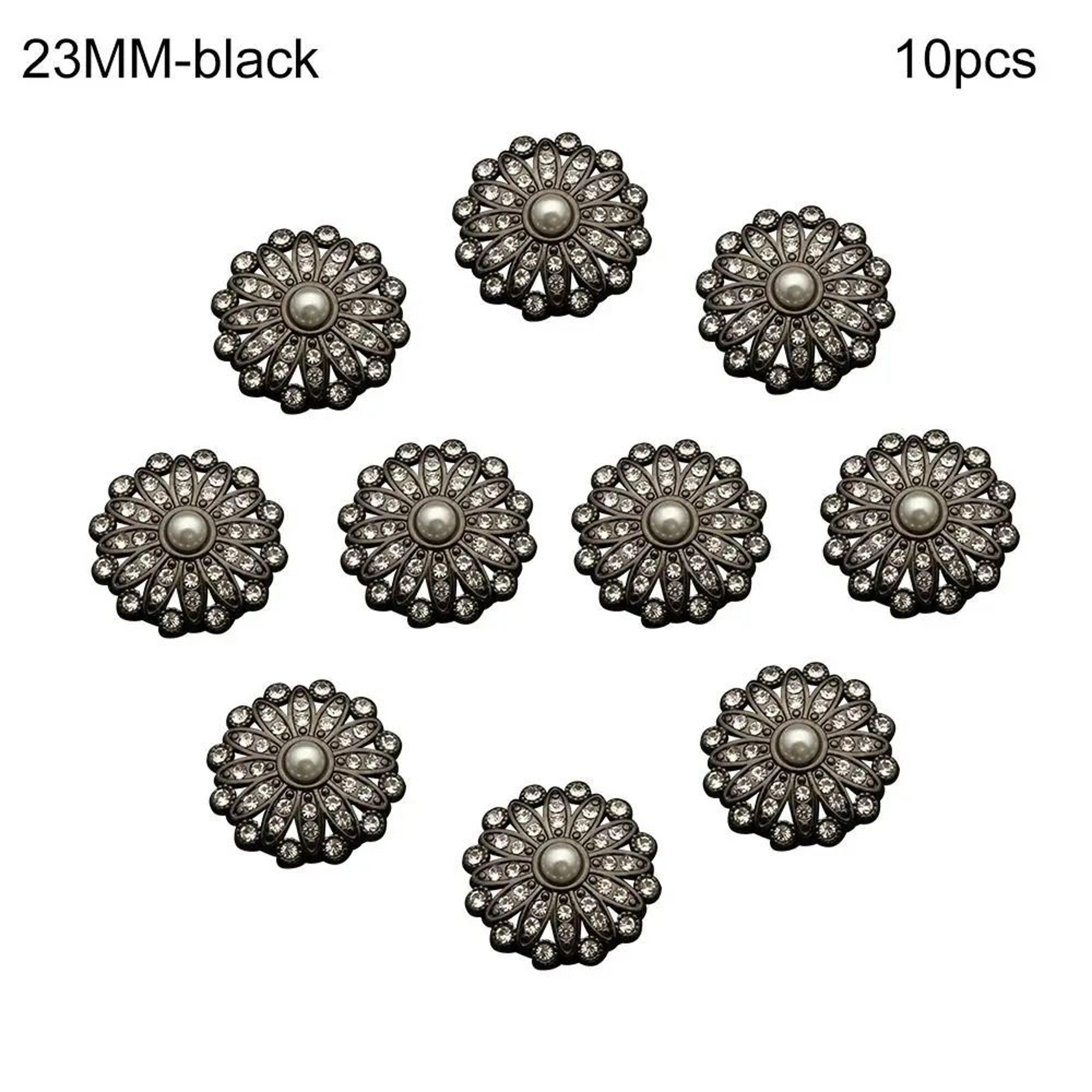 Retro Pearl Diamond Metal Sewing Buttons Set 18