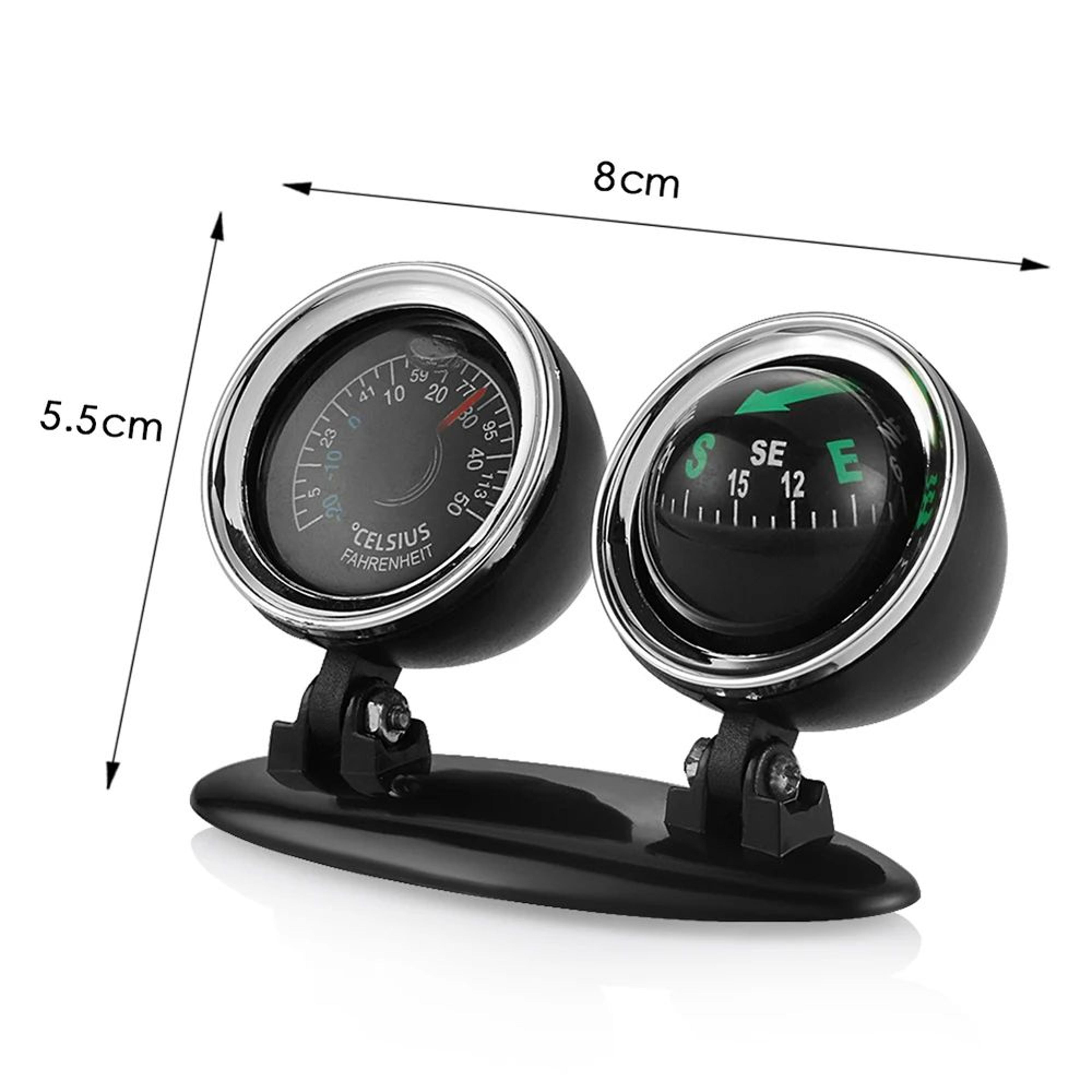 Car Dashboard Compass Thermometer Decor 5