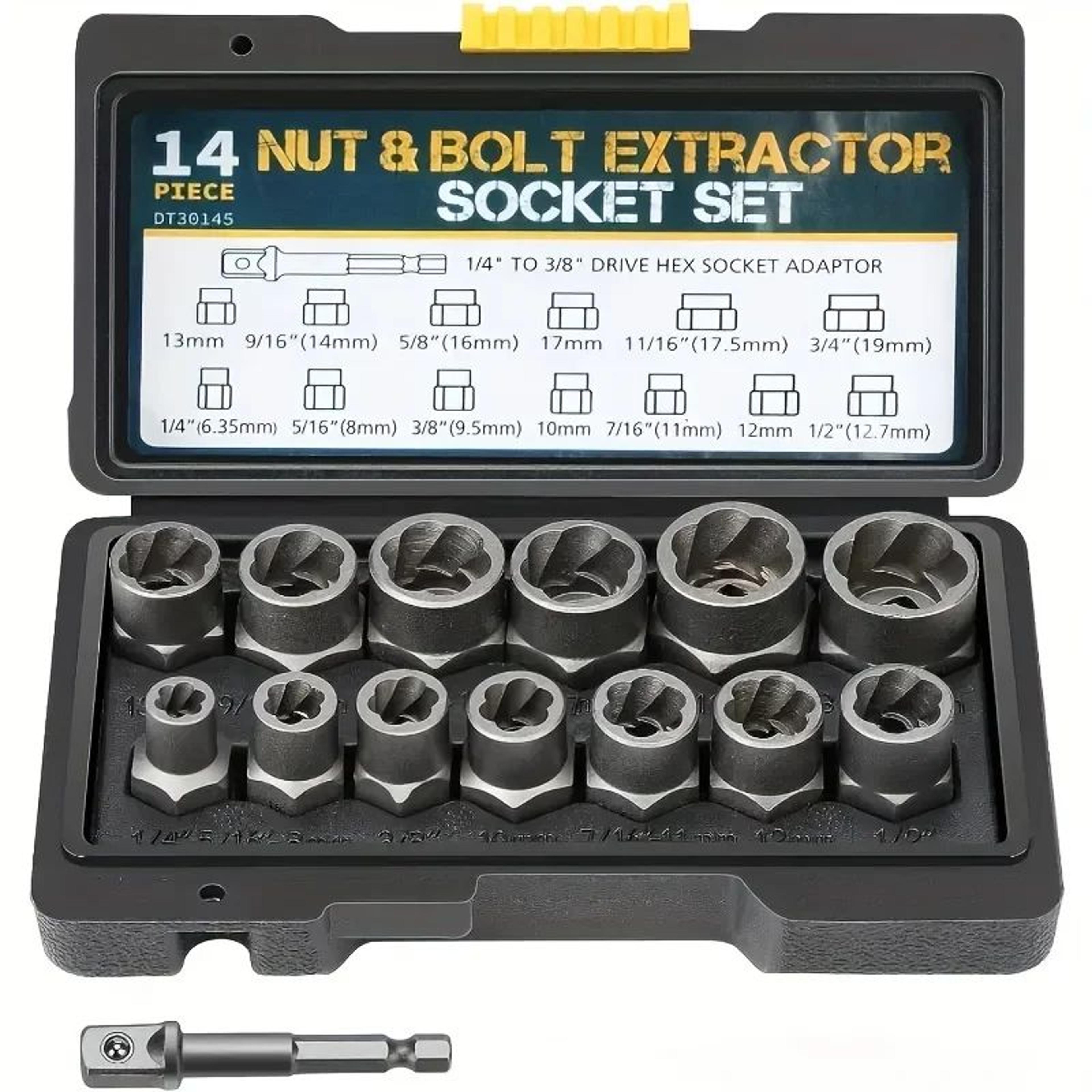 14pcs impact socket bolt extractor set