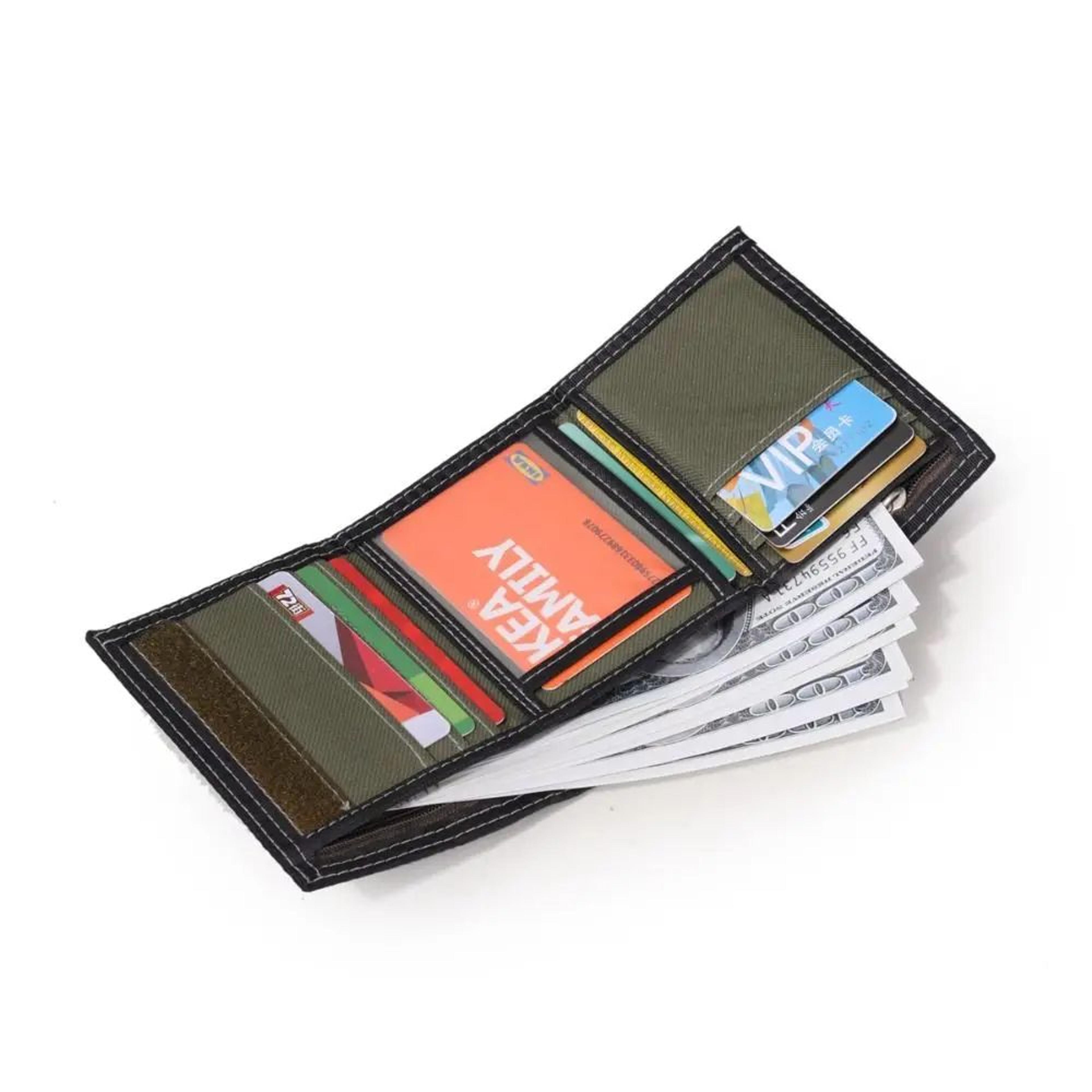 Men Canvas Trifold Wallet Card Holder 2
