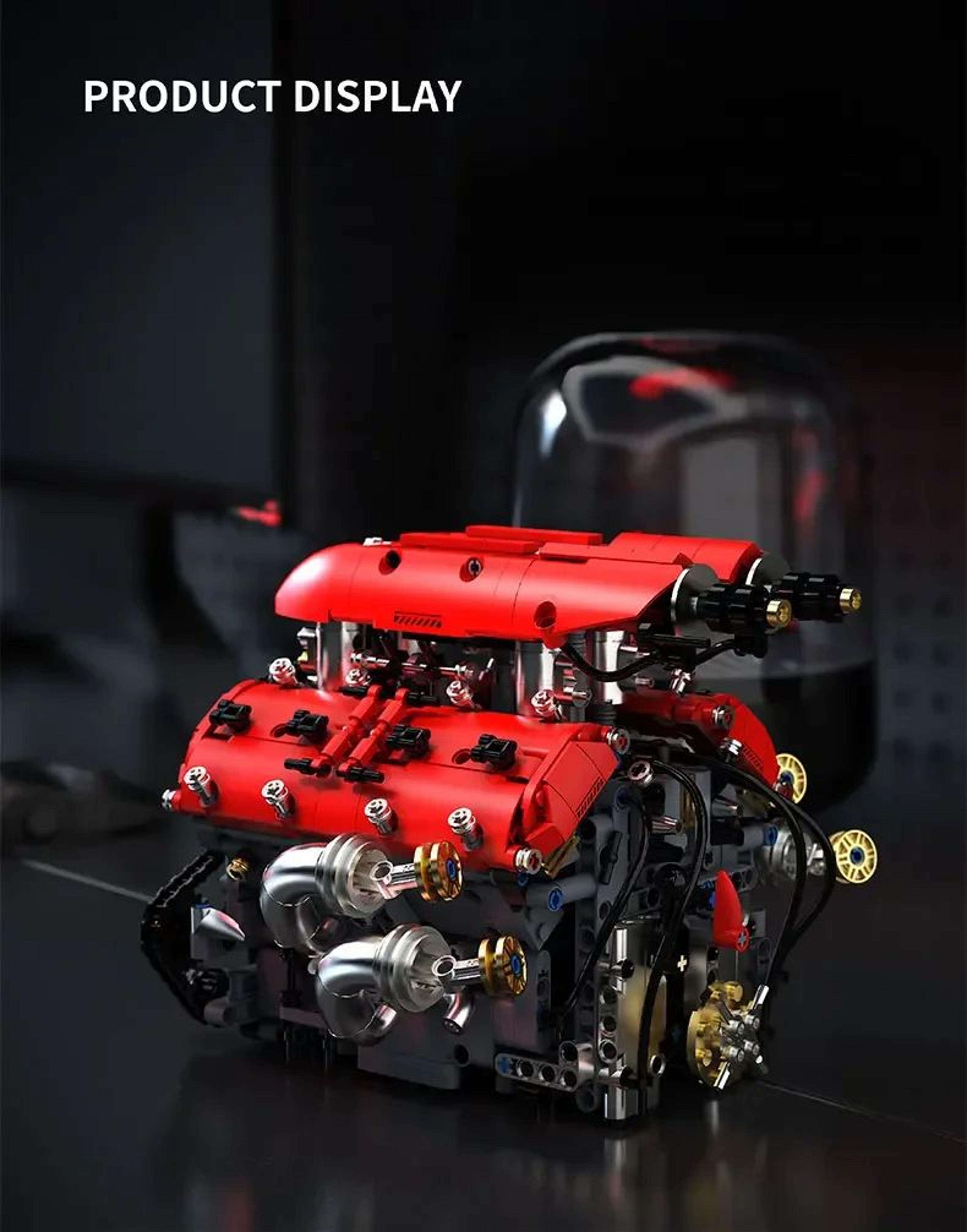 Motorized V8 Engine Building Block Set 6