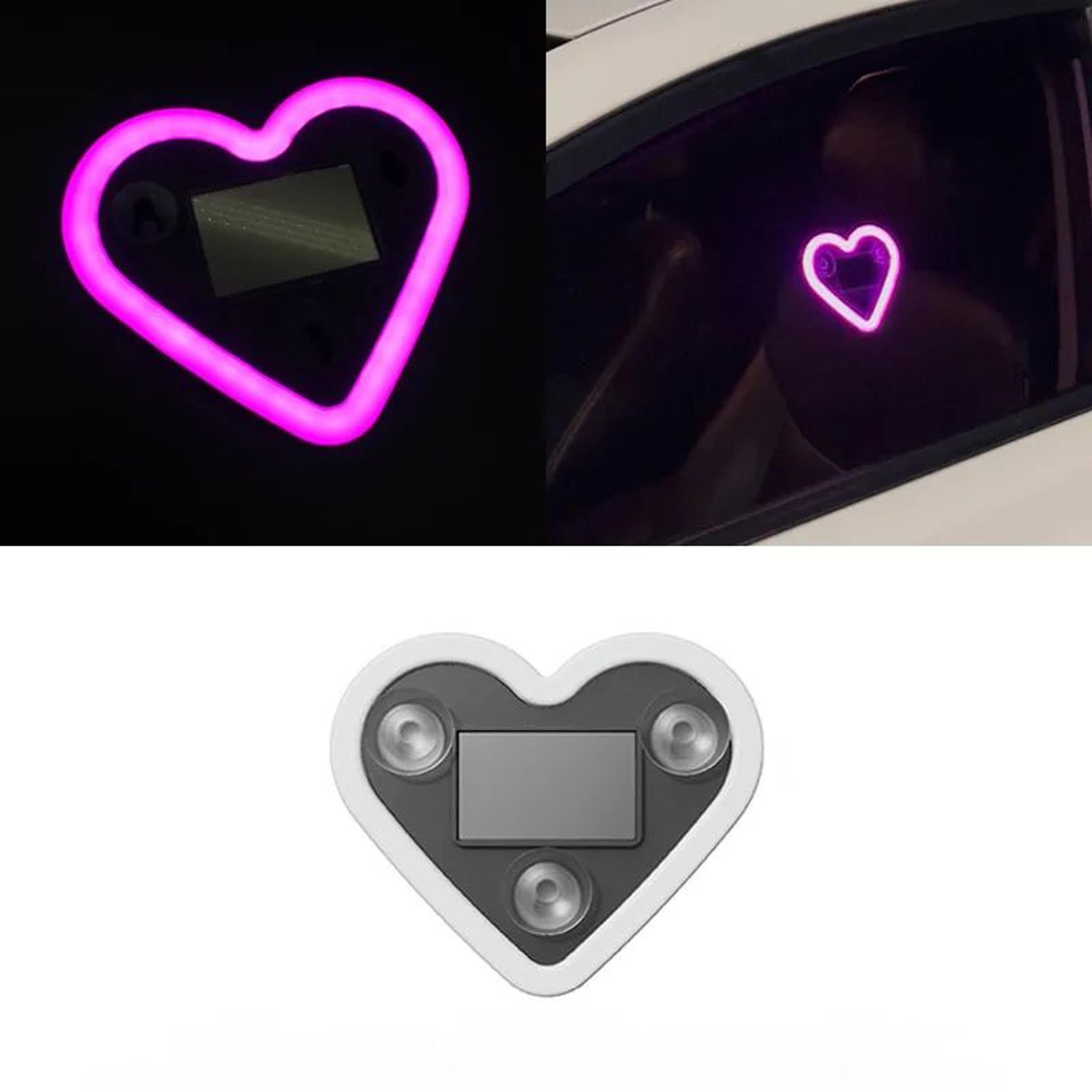Solar LED Heart Neon Car Window Light 1