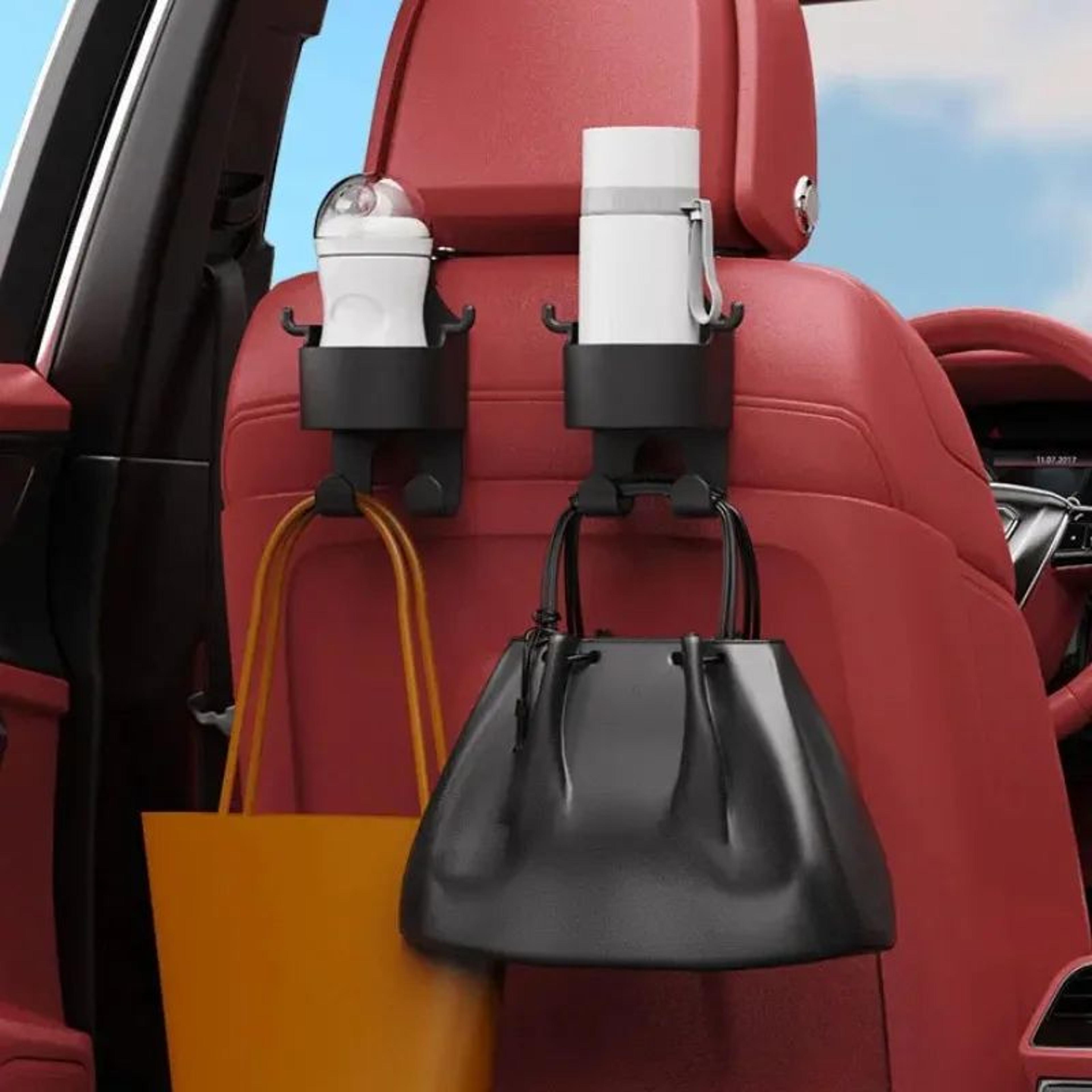 Universal Car Headrest Hook With Cup Holder Organizer 1