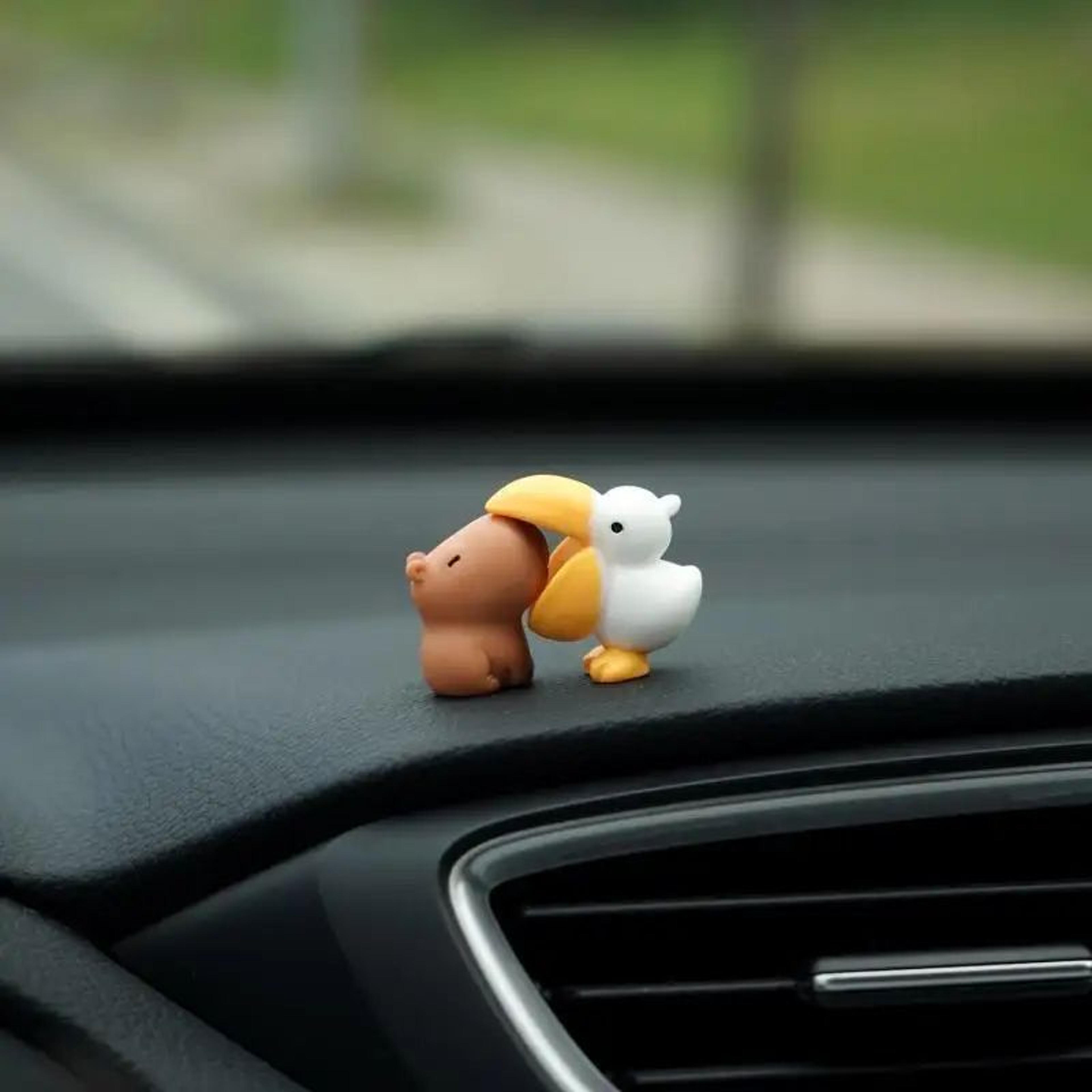 Cute Capybara Duck Car Dashboard Figurine 0