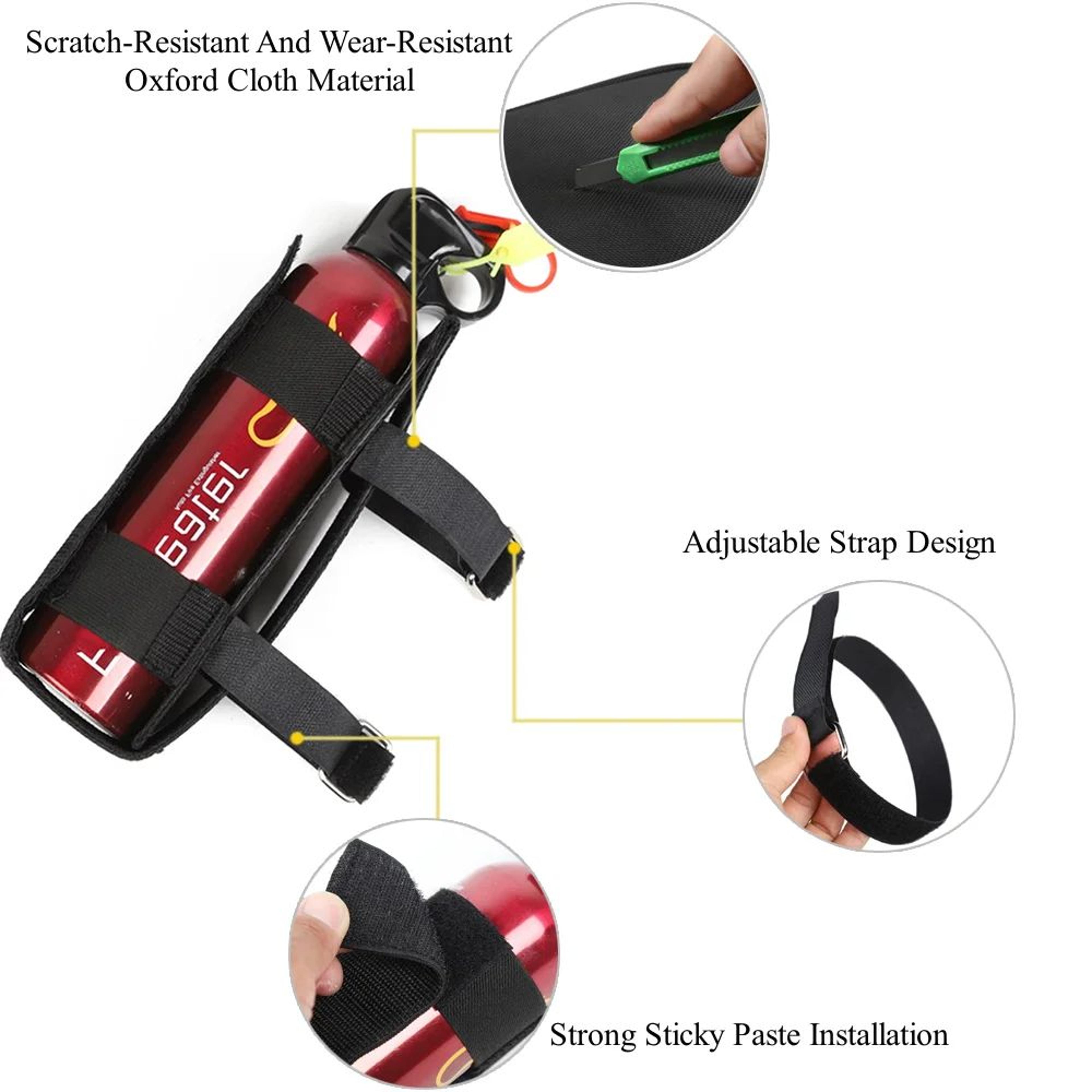 Car Roll Bar Fire Extinguisher Holder Strap 1