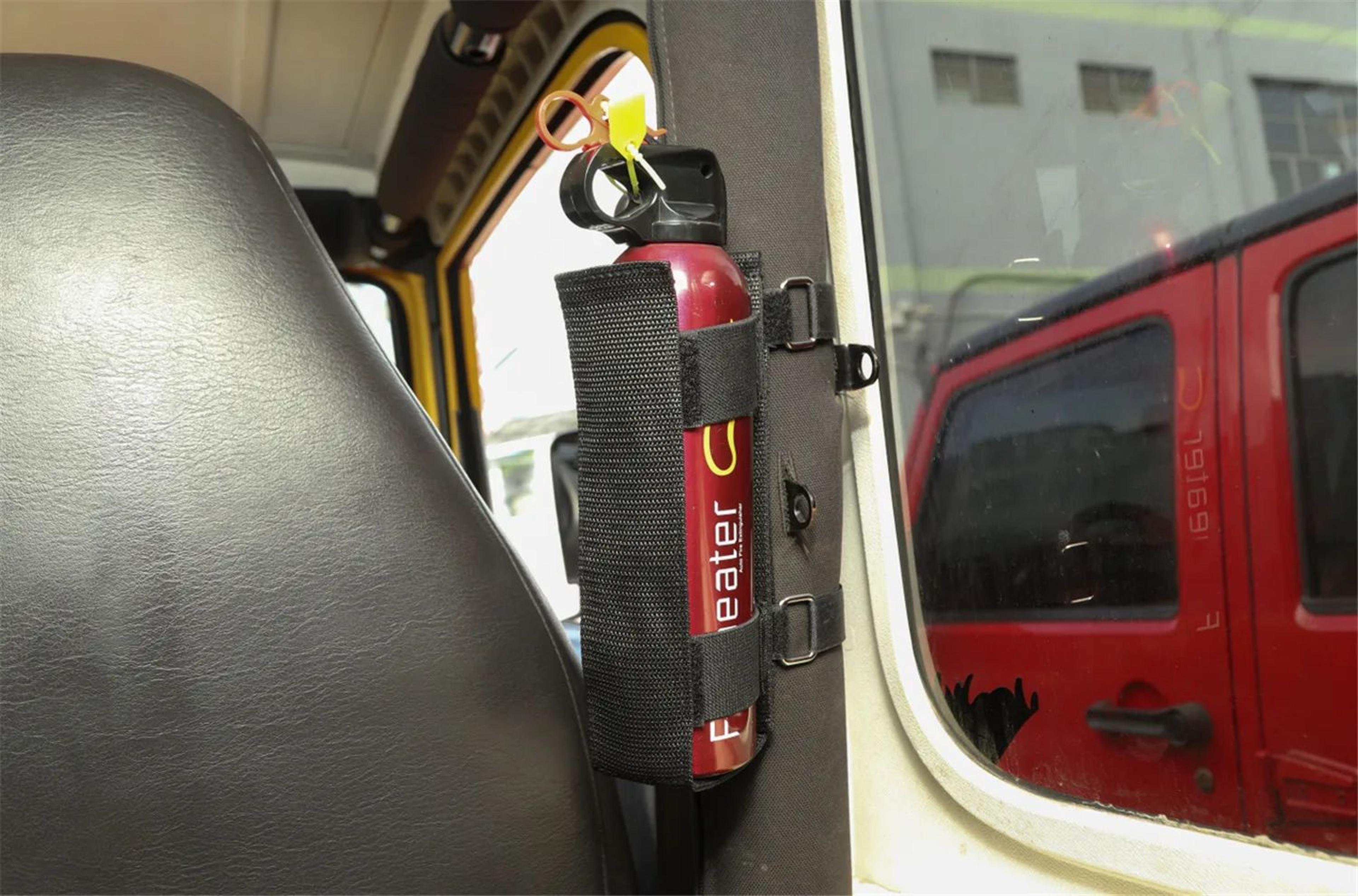 Car Roll Bar Fire Extinguisher Holder Strap 4