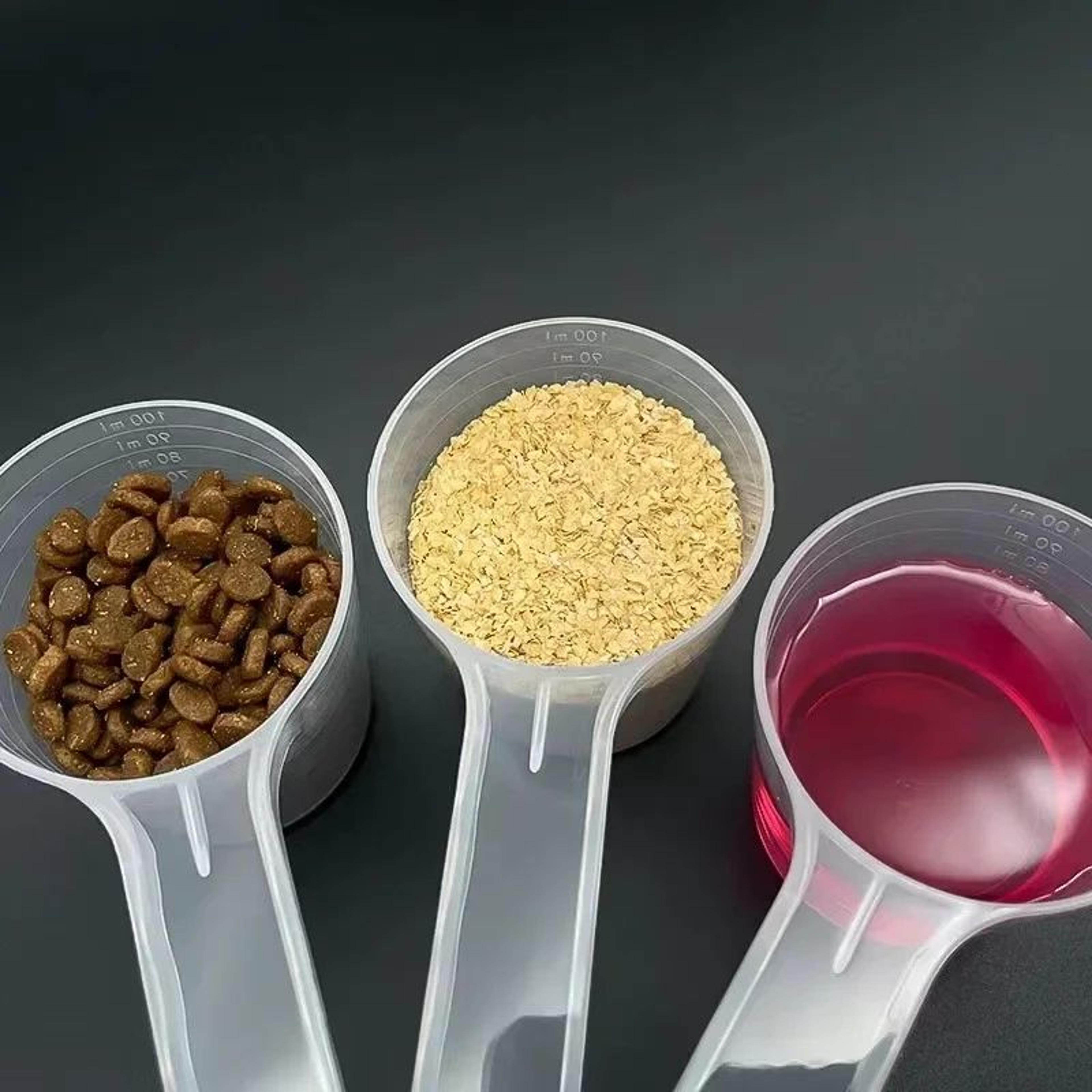 5pcs Transparent Pet Measuring Scoops With Scale 3