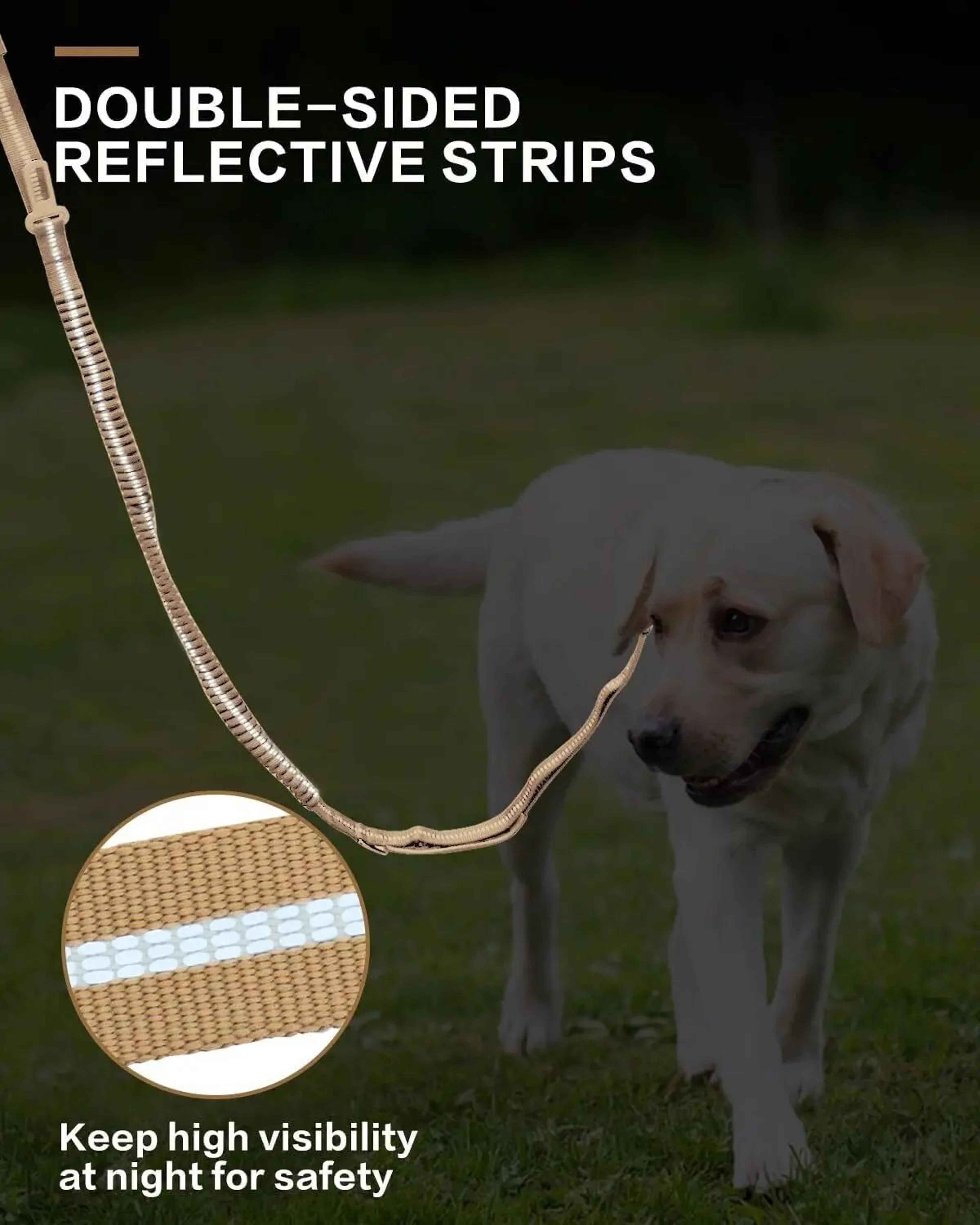 Heavy Duty Reflective Bungee Dog Leash With Seatbelt 8