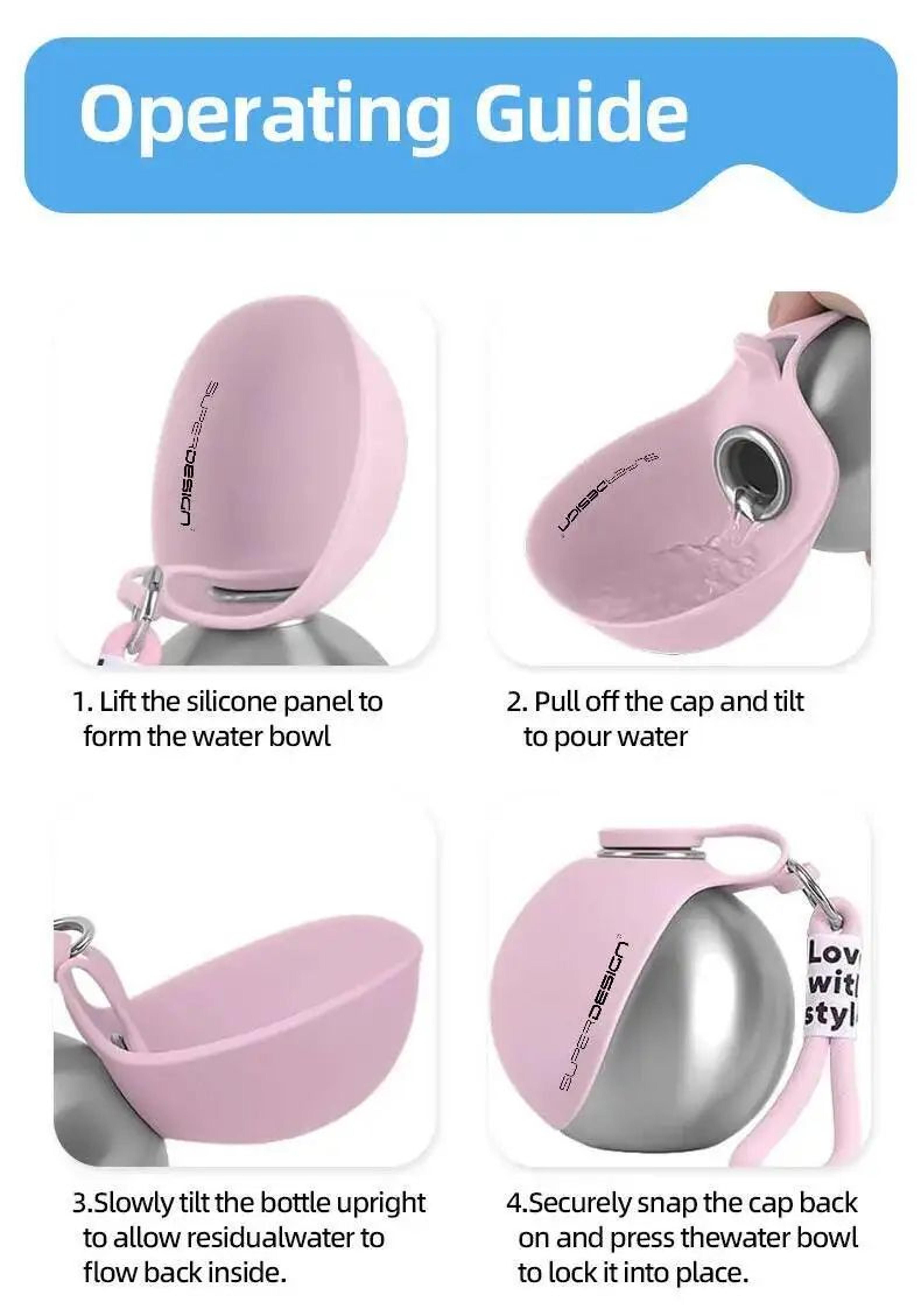 Portable Stainless Steel Dog Water Bottle With Foldable Cup 13