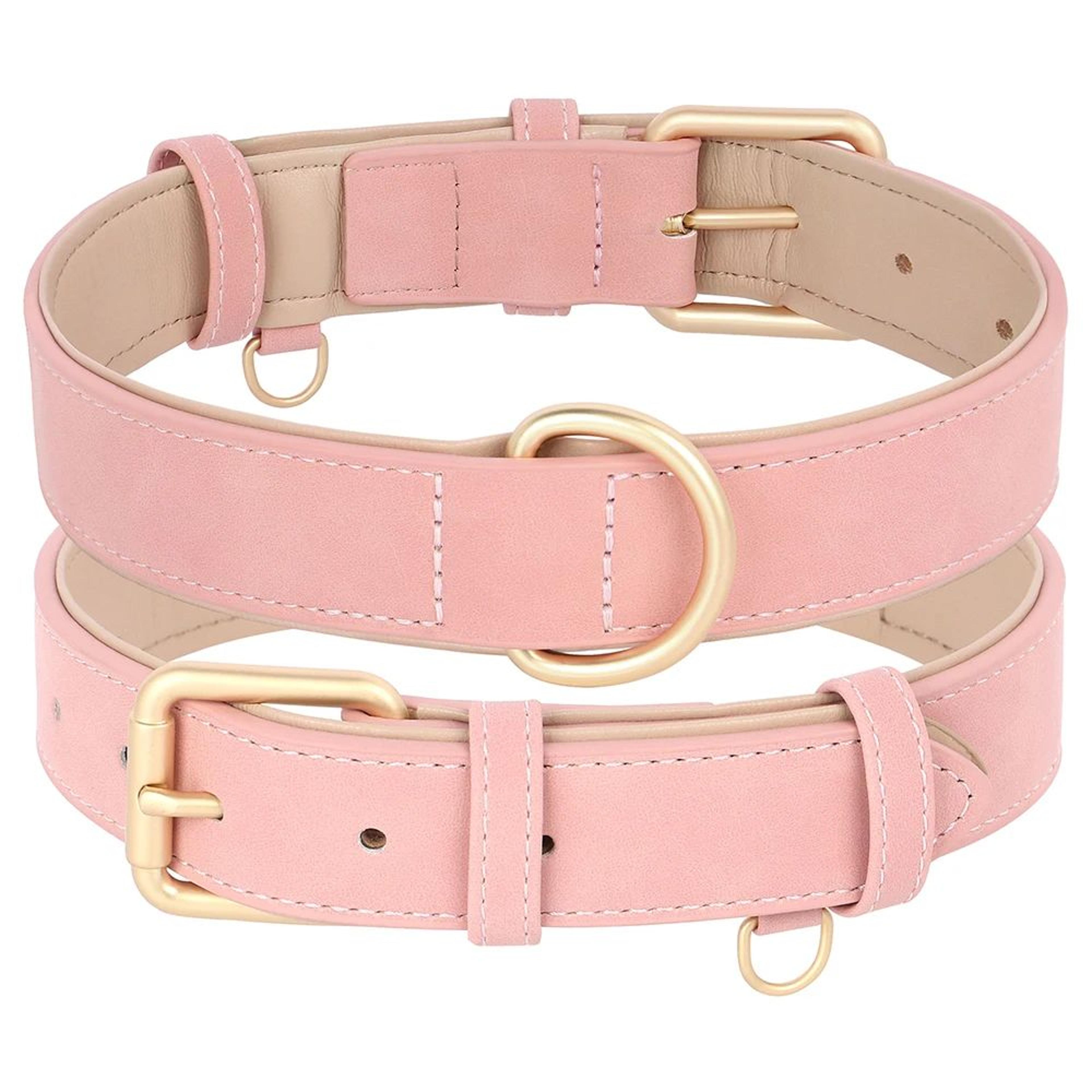 Soft Padded PU Leather Dog Collar And Leash Set 5