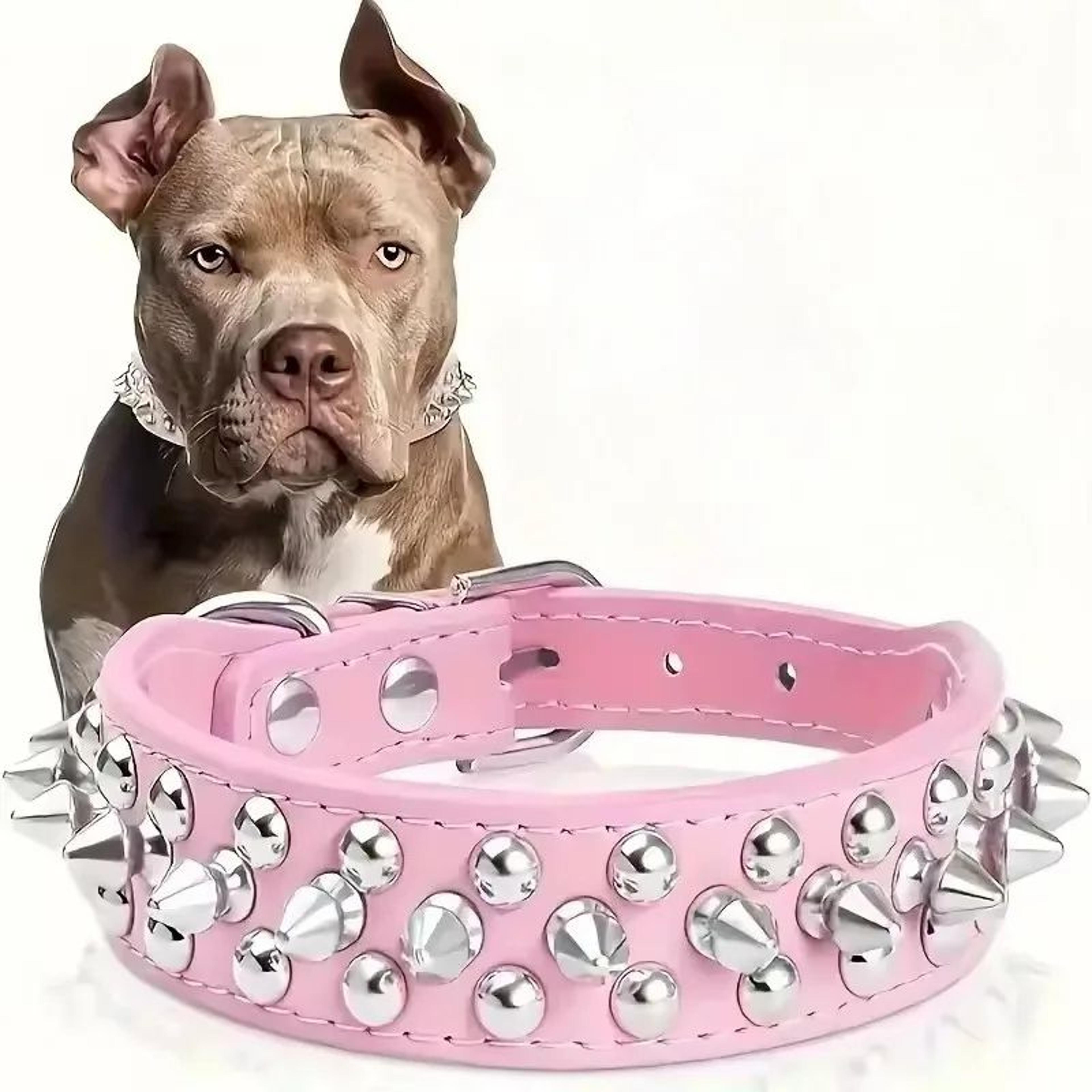 Adjustable PU Leather Spike Pet Collar 8