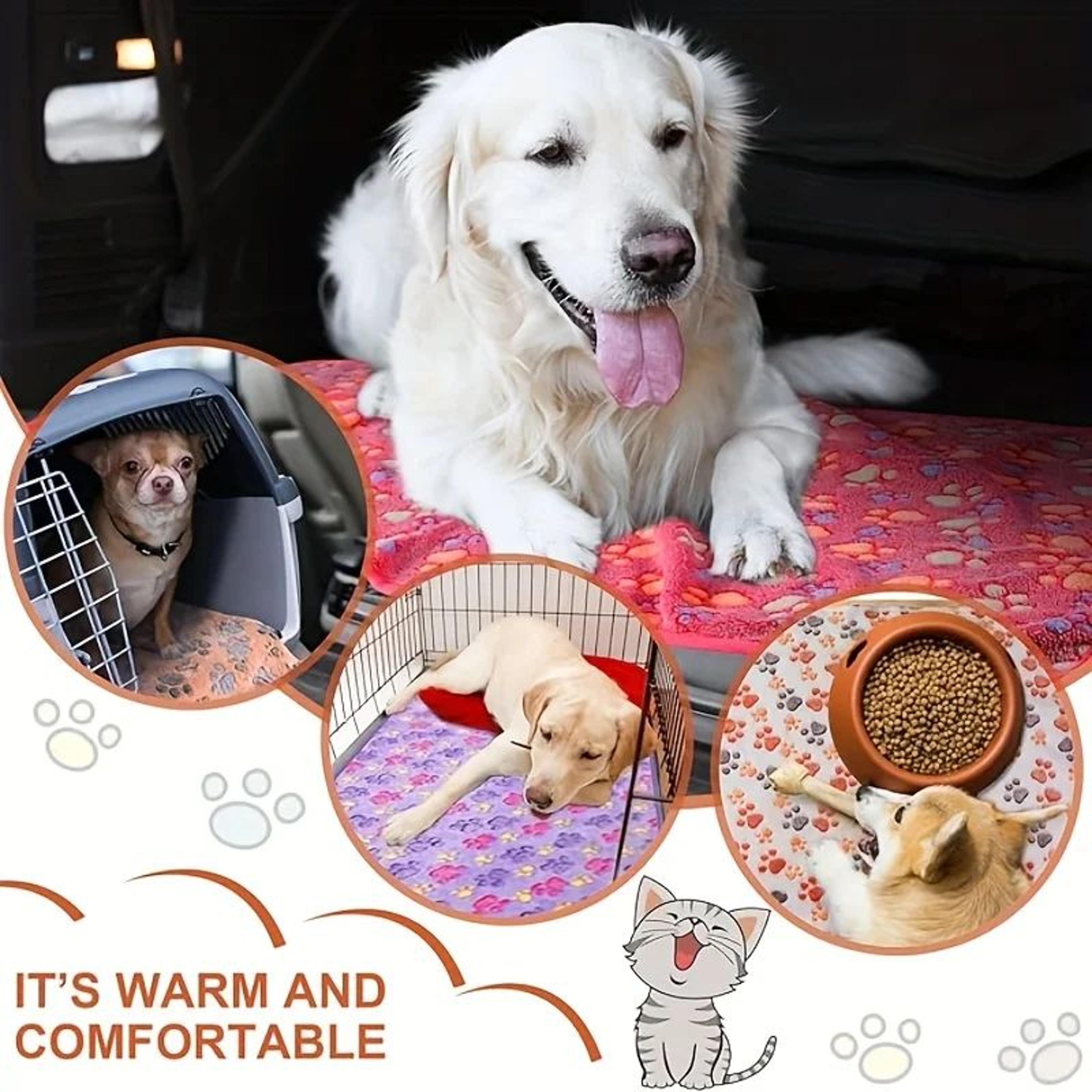 Soft Flannel Paw Print Pet Blanket 2