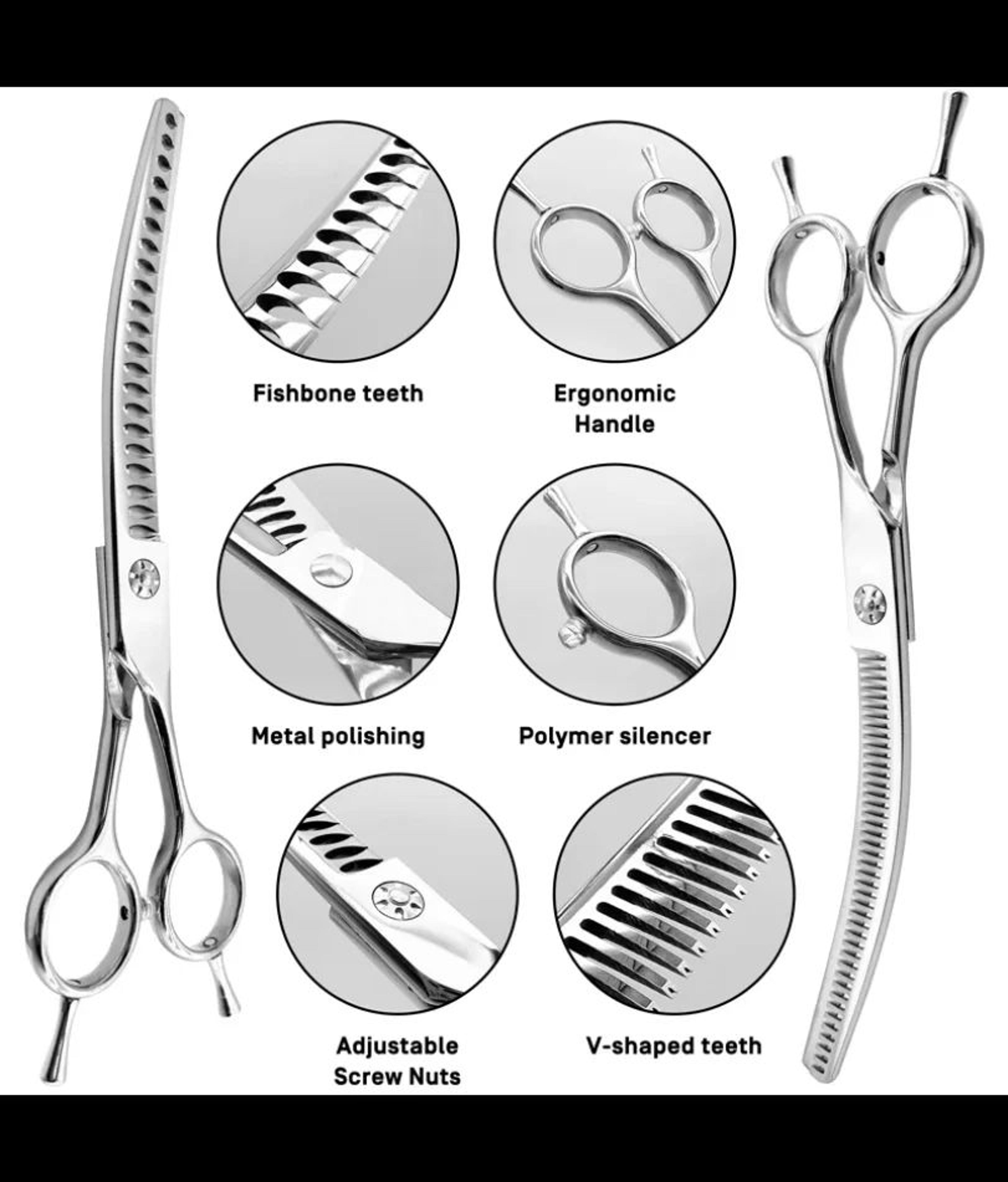 Professional 7 Inch Curved Pet Grooming Scissors 2