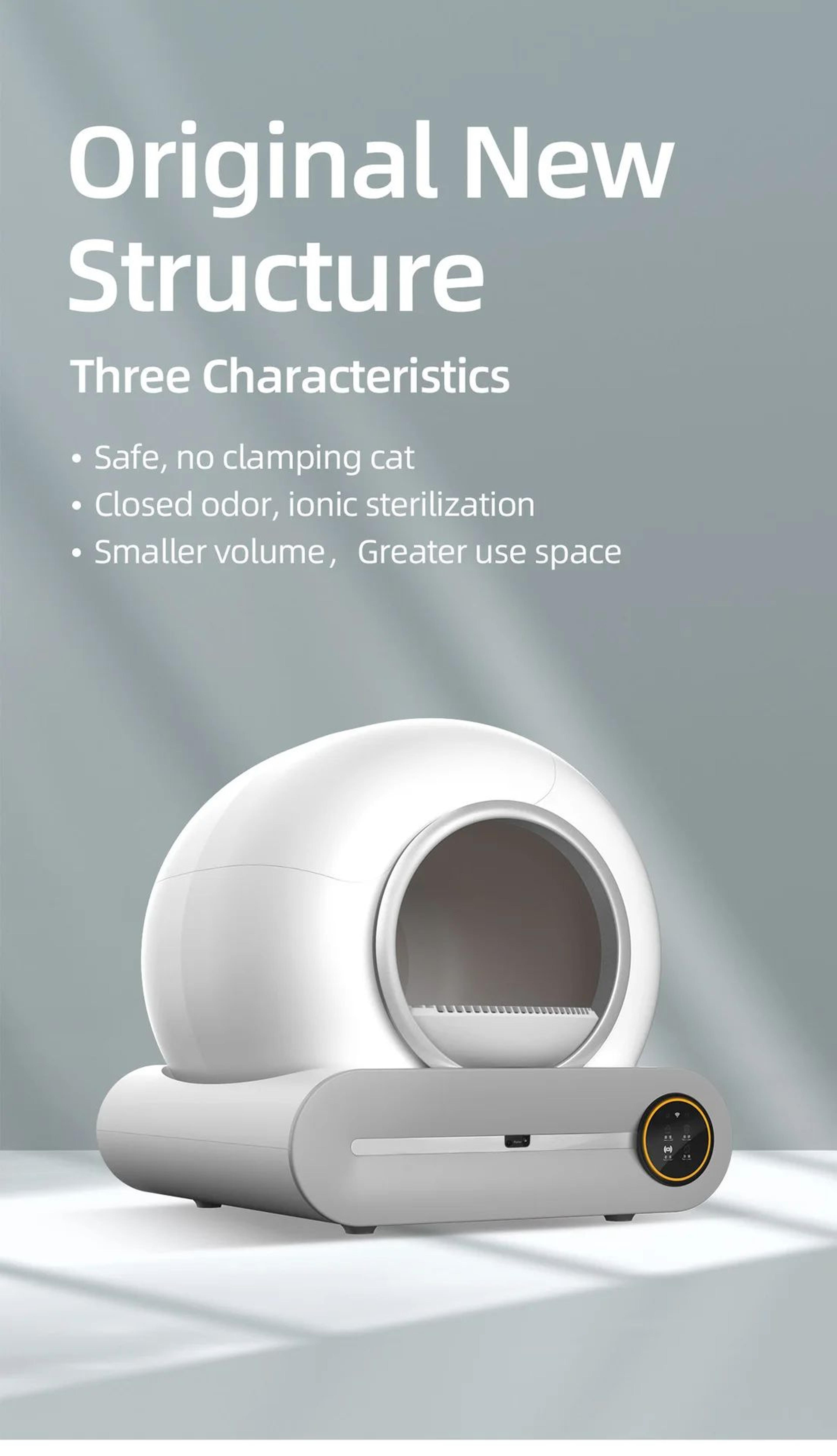 Tonepie 65L Automatic Smart Self Cleaning Cat Litter Box 6