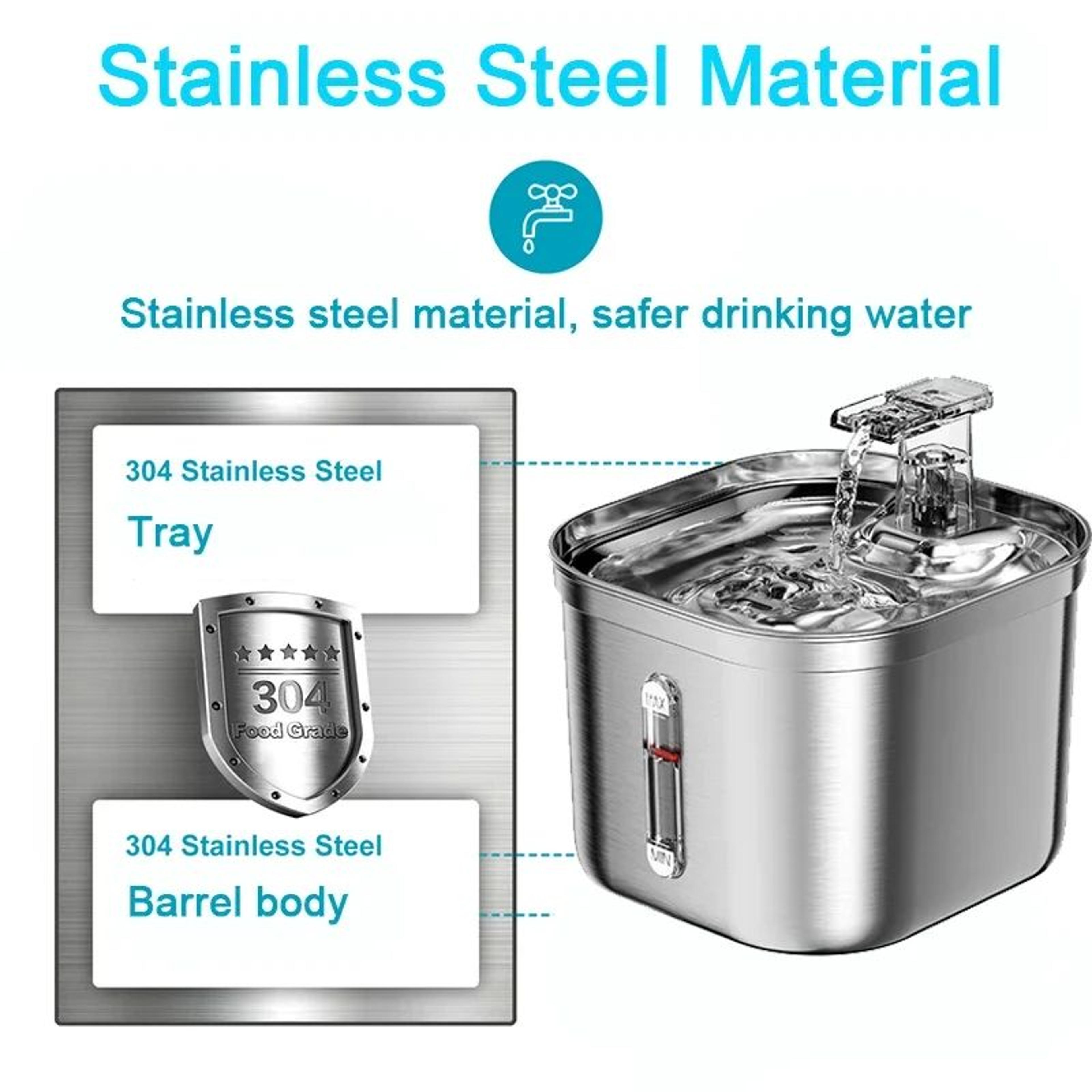 Stainless Steel Automatic Pet Water Fountain With Sensor 1