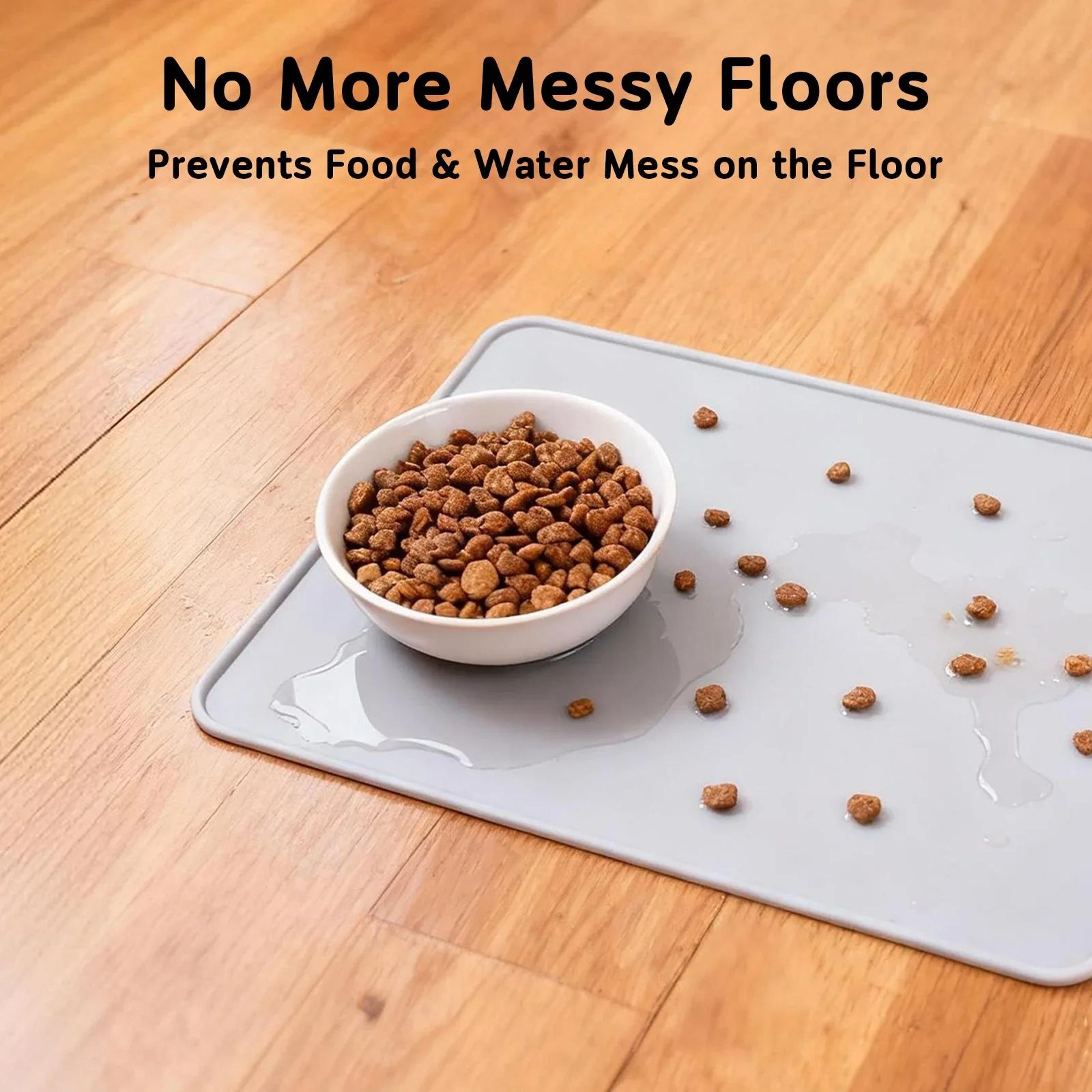 Waterproof Silicone Pet Feeding Mat With Raised Edge 2
