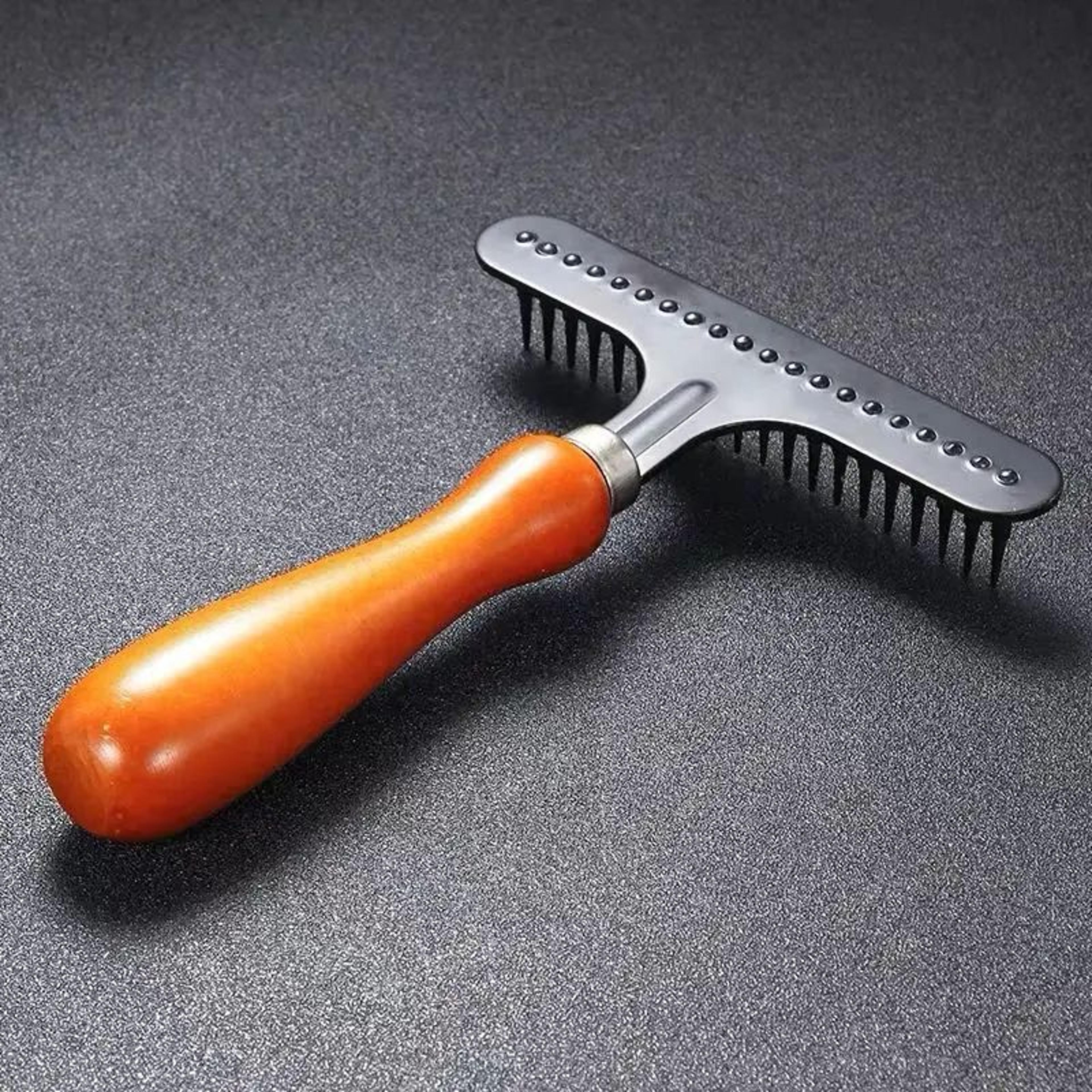 wooden deshedding undercoat grooming rake for pets