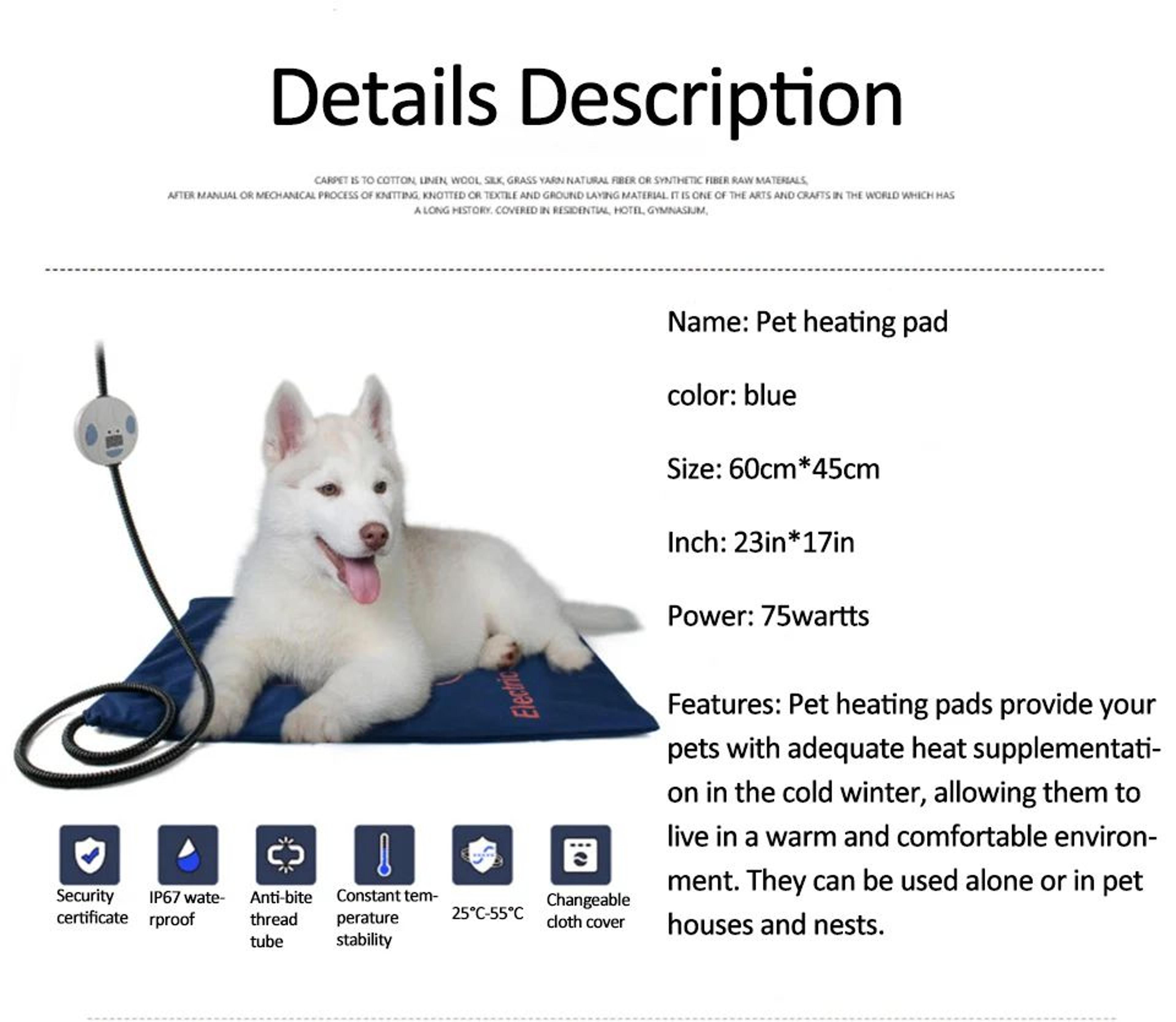 Adjustable Electric Heating Pad For Dogs And Cats 5