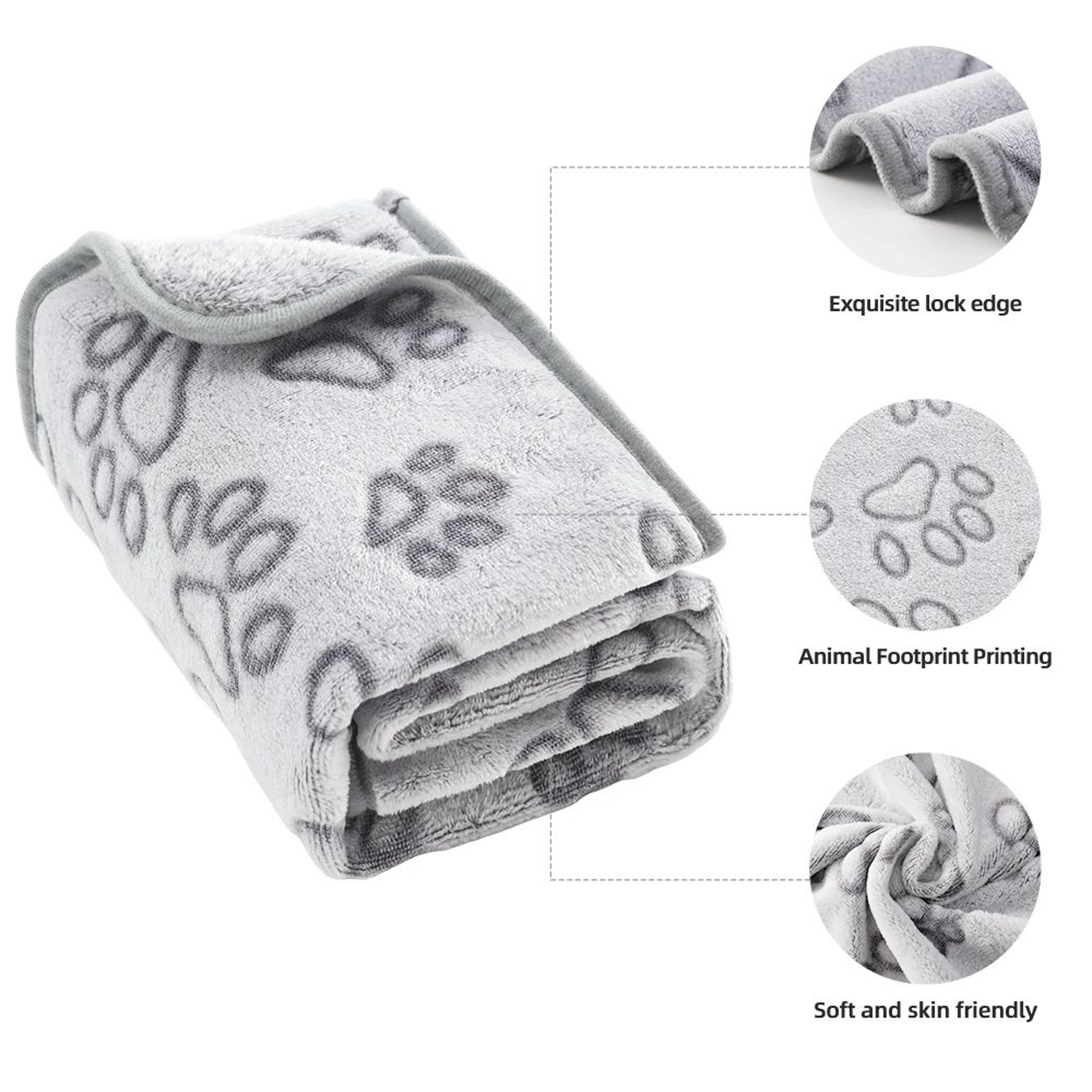 Cozy Paw Print Plush Pet Blanket Bed Mat 1