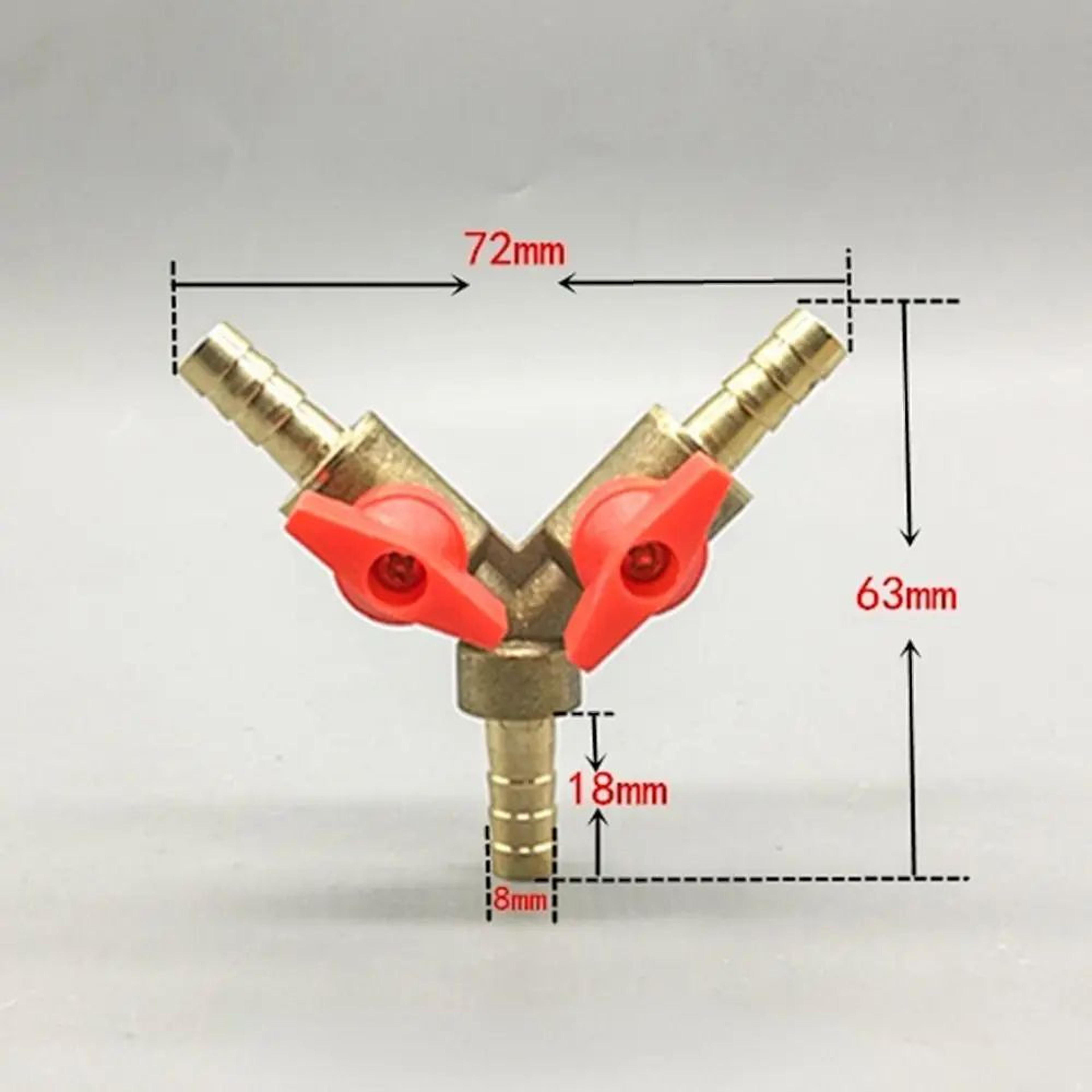 Brass 3 Way Hose Barb Ball Valve Connector 4