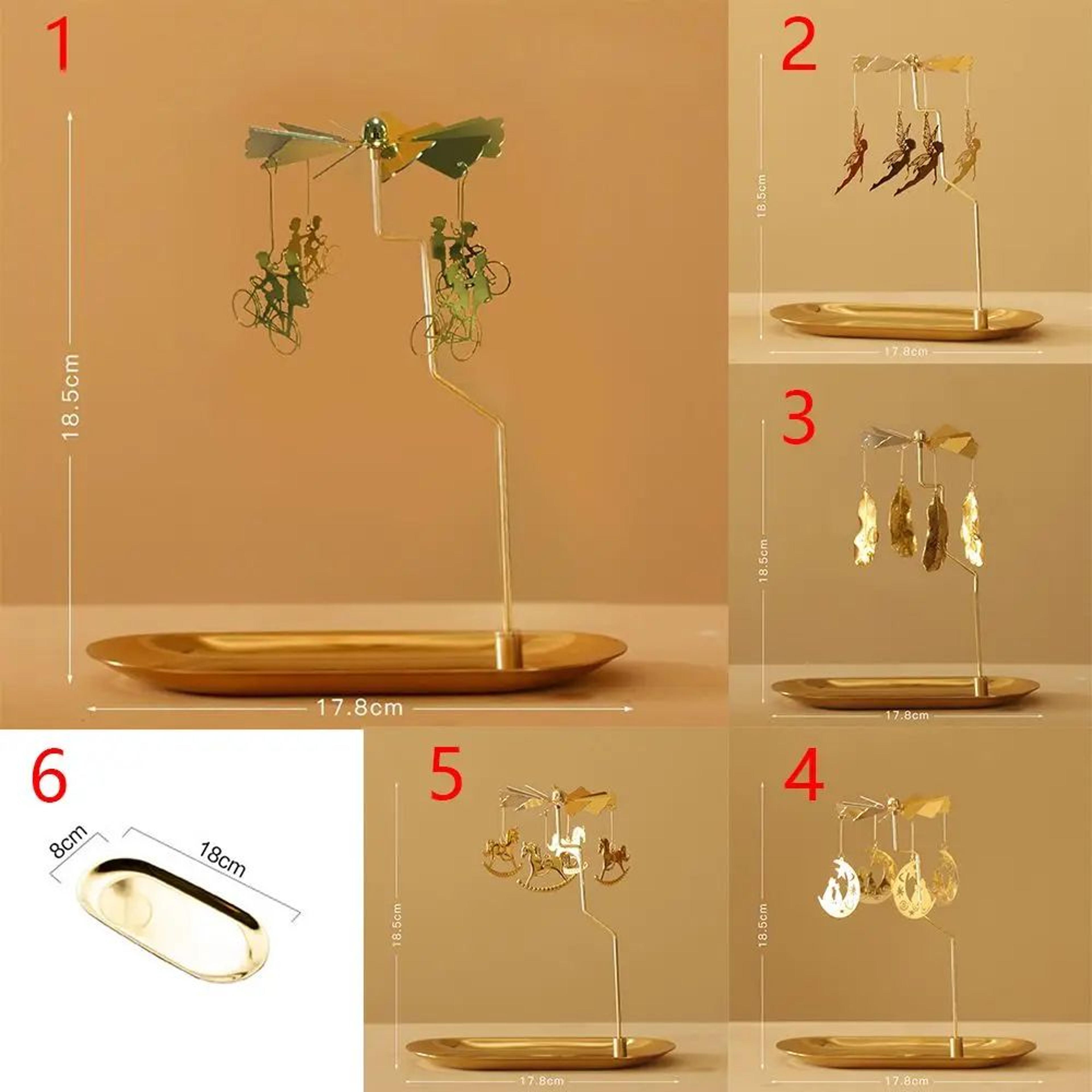 Gold Rotating Tealight Candle Holder 5