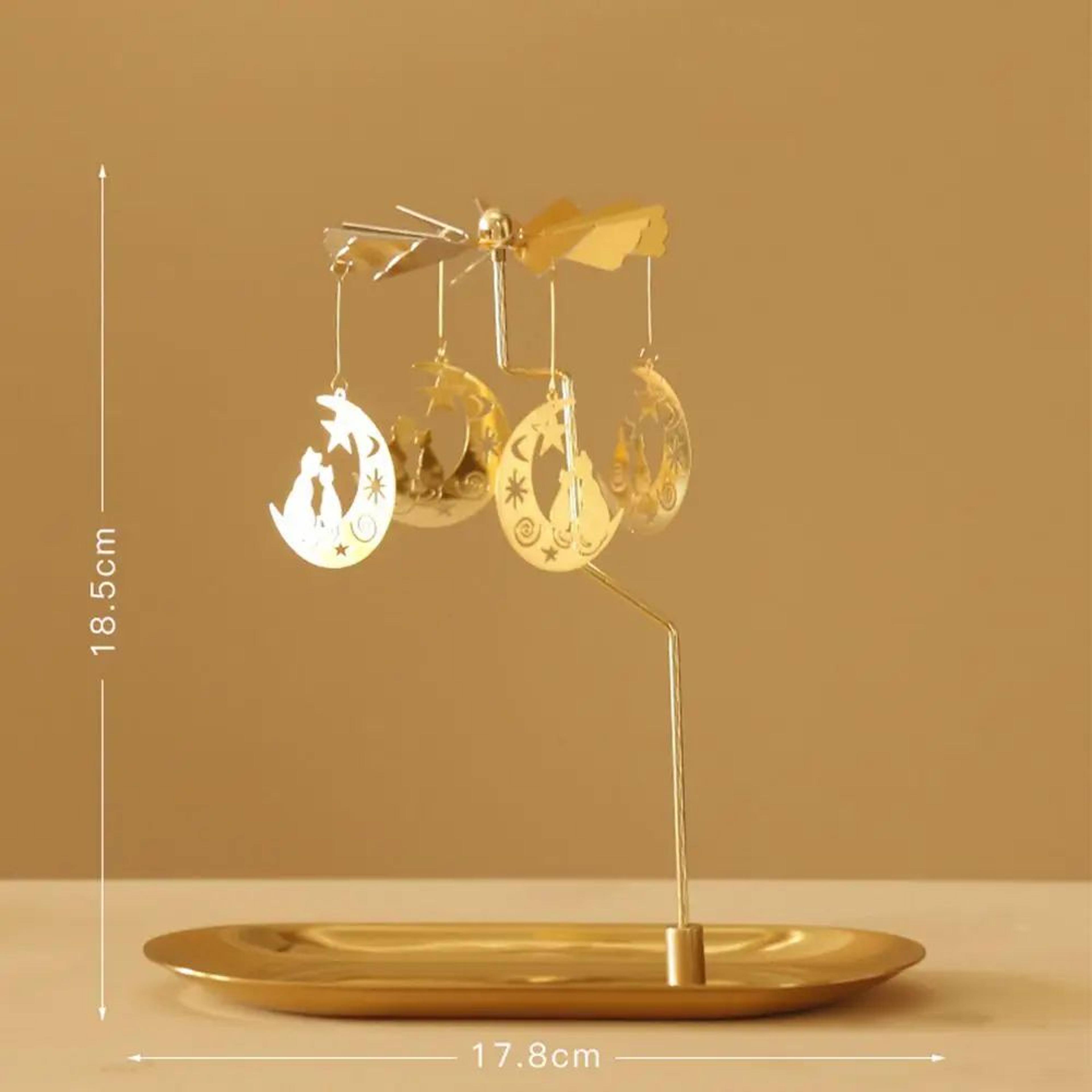 Gold Rotating Tealight Candle Holder 10