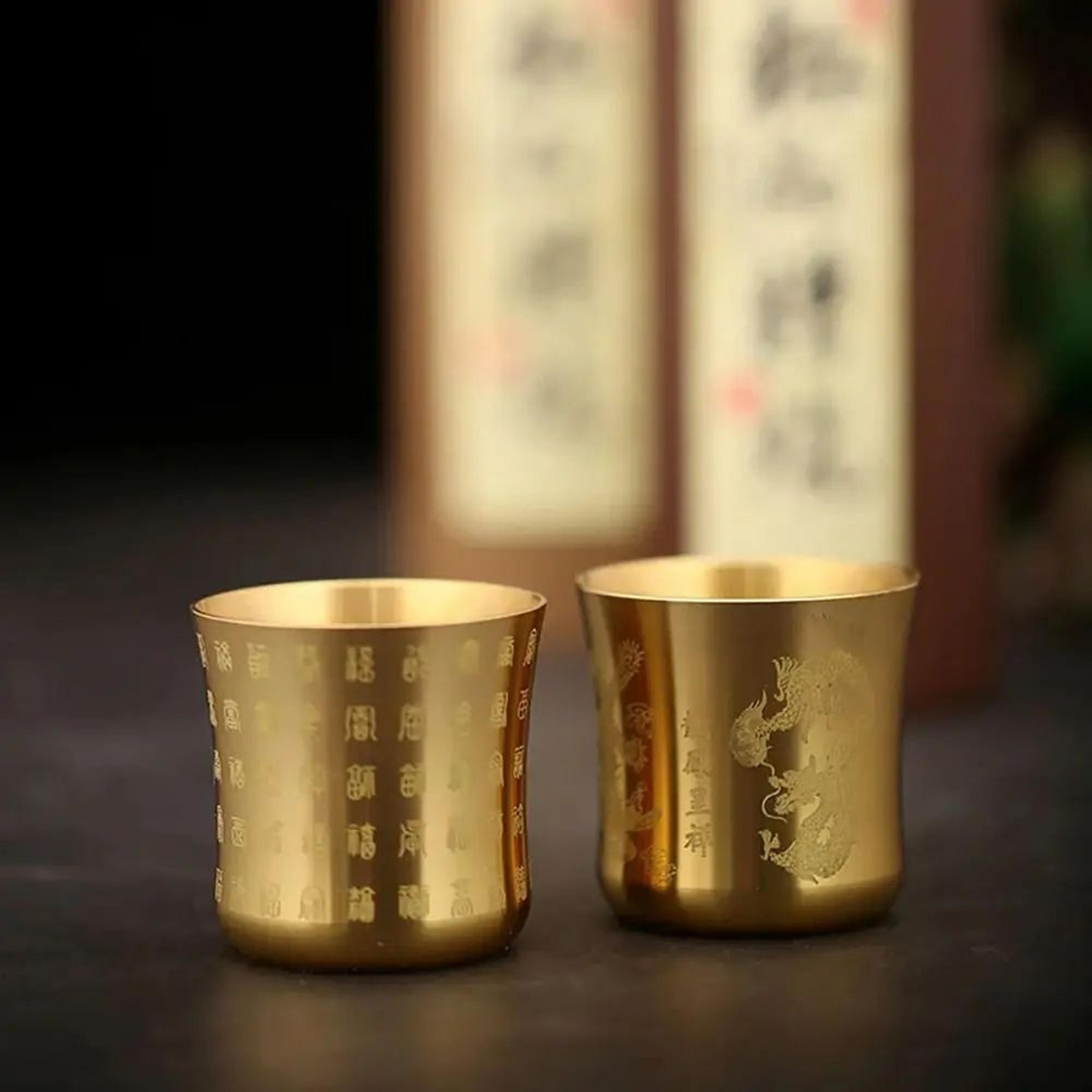 Wealth Attracting Brass Tea Cup Home Decor 8