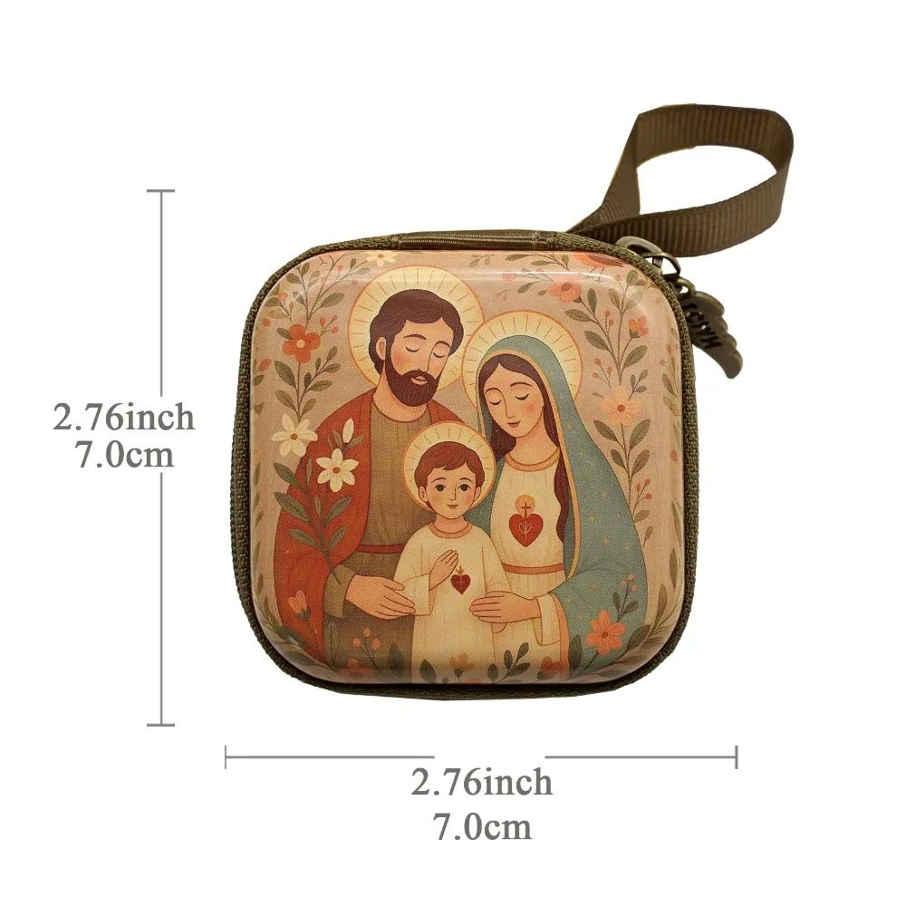 Portable Virgin Mary Rosary Storage Bag With Zipper 15