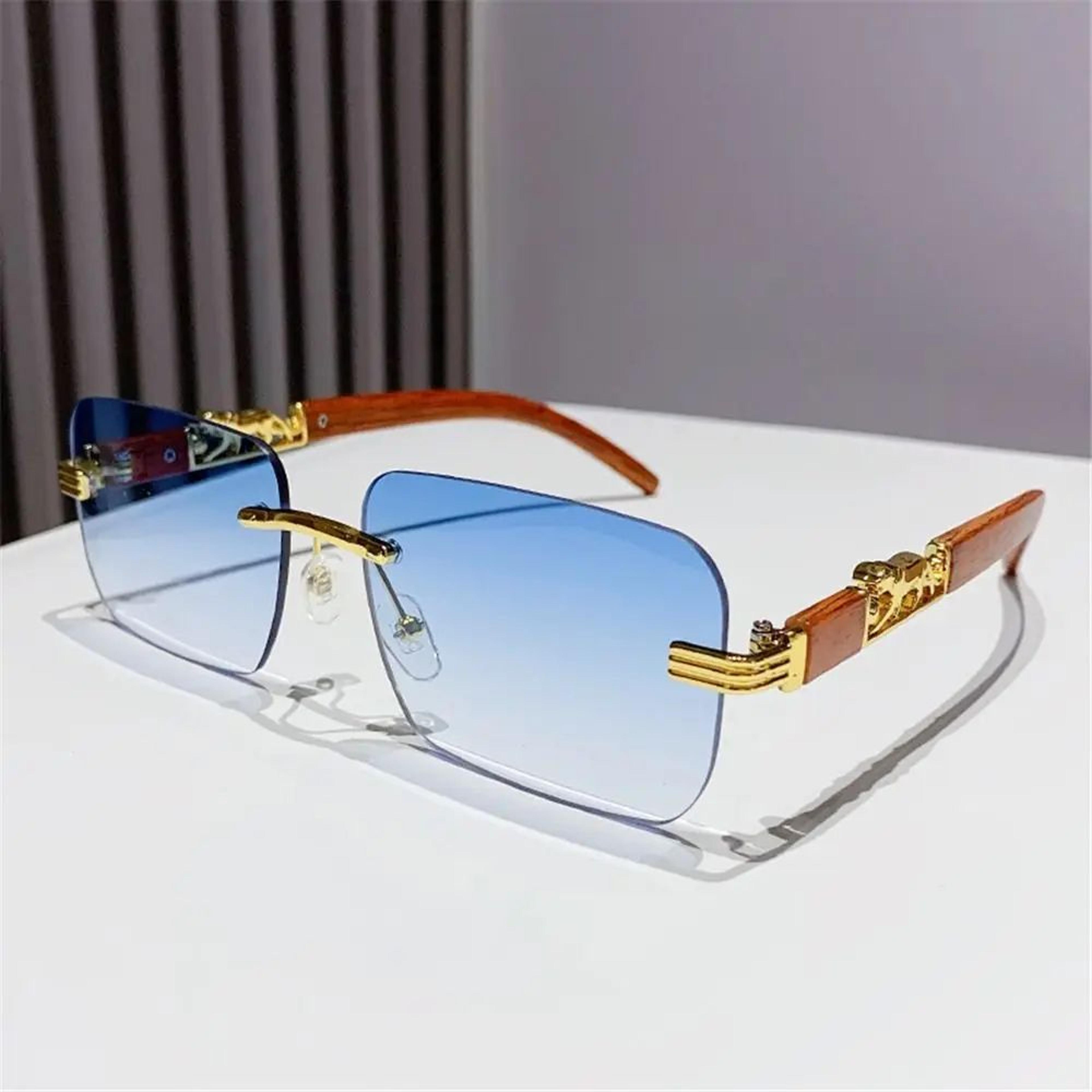 Retro Rimless Cut Edge Sunglasses UV400 Eyewear 13