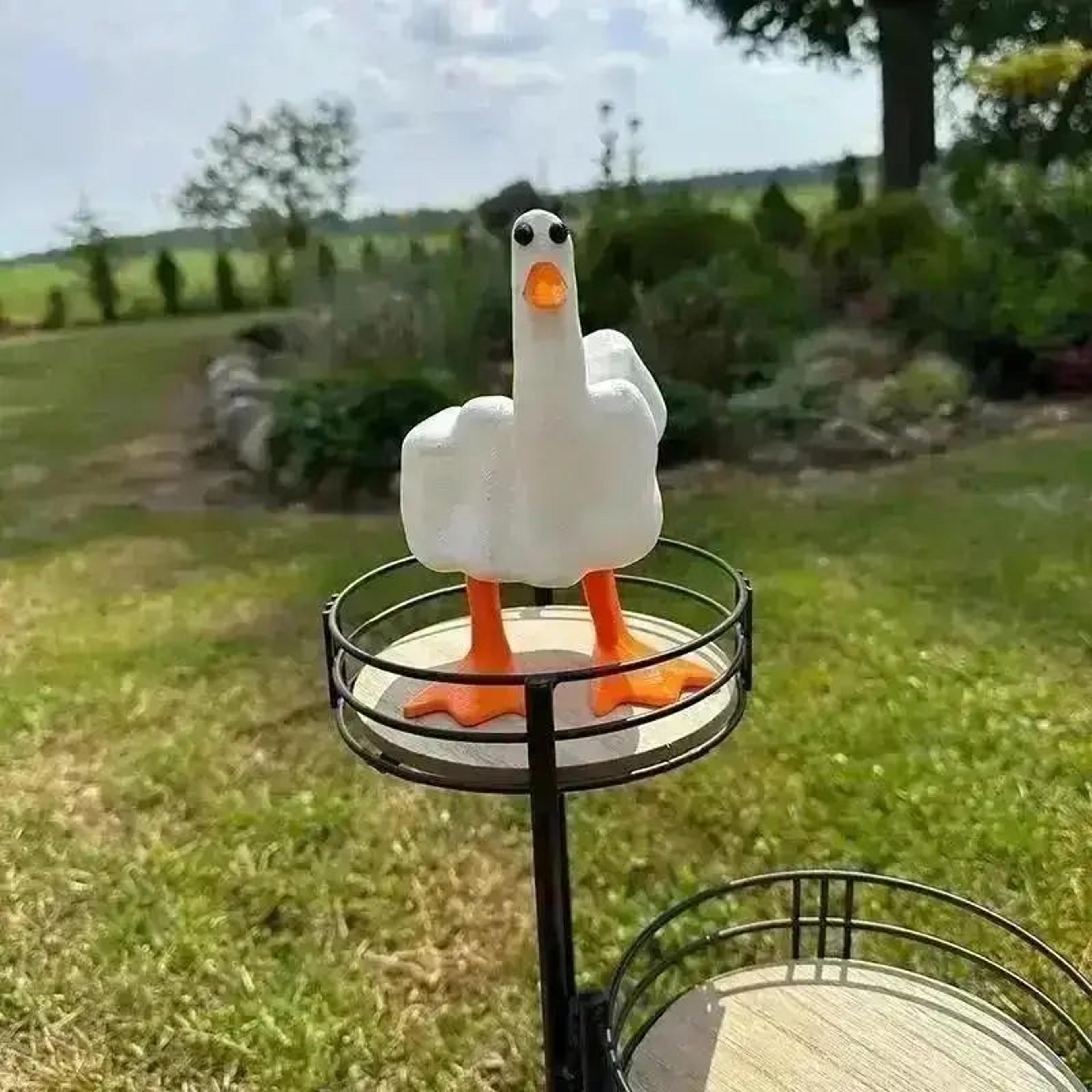 Creative Middle Finger Duck Resin Statue 1